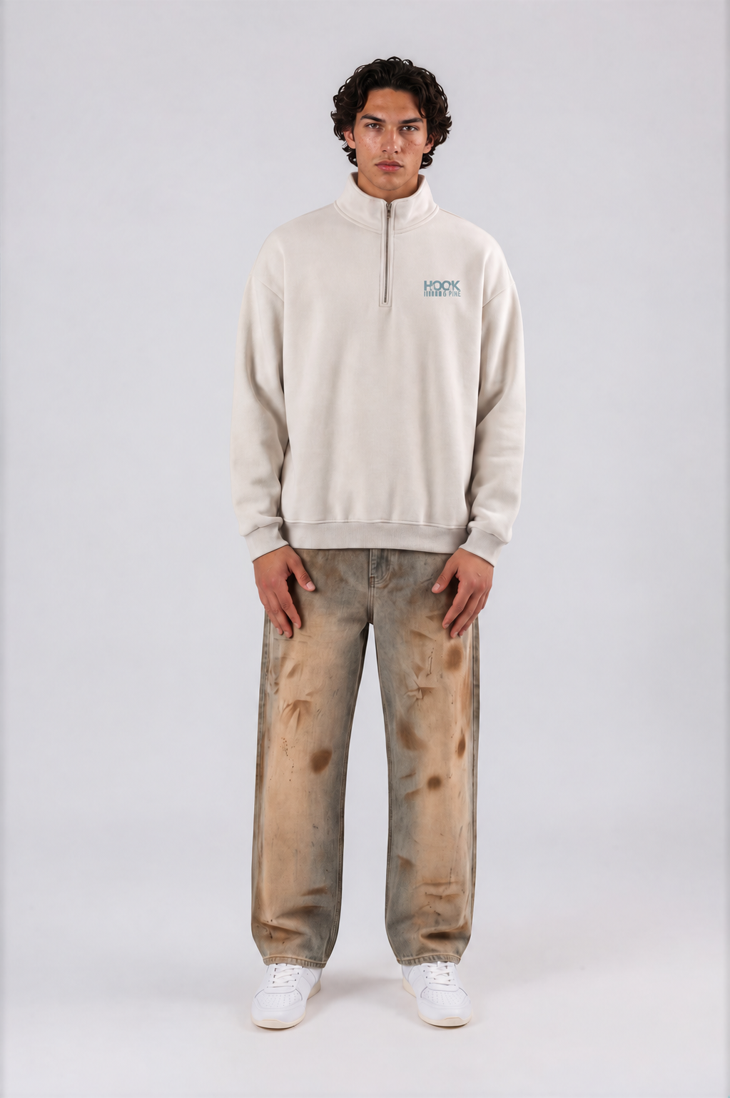 Vintage Wash Fleece Sweatshirt - Light Apricot - front - m