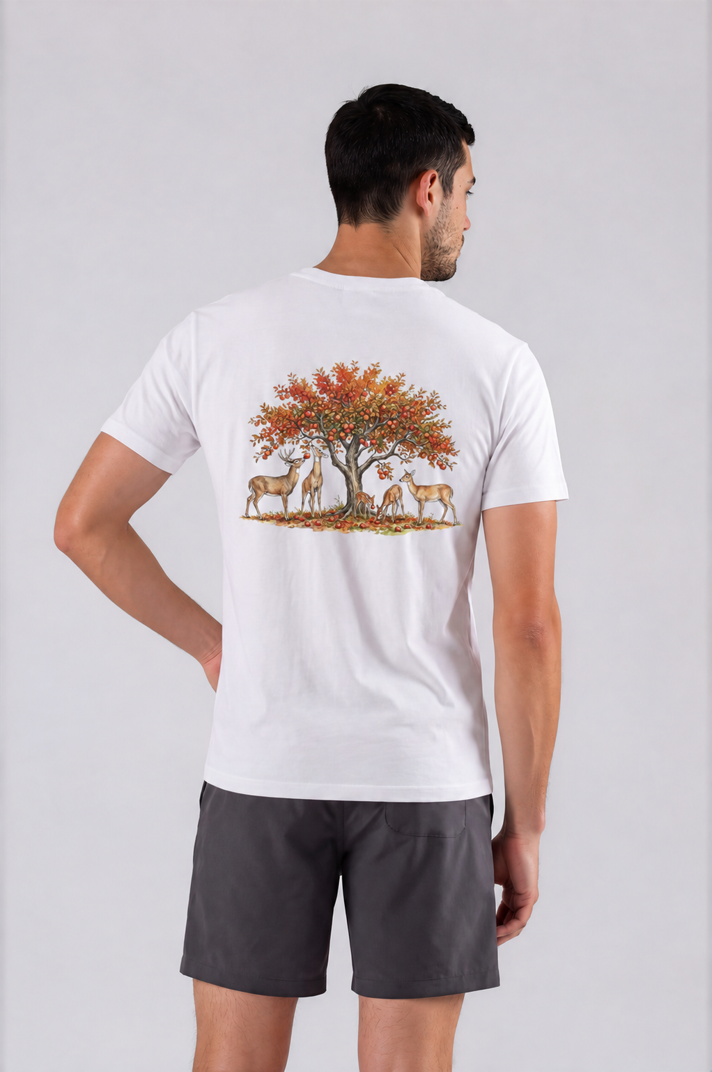 Deer Tee - White - back - m