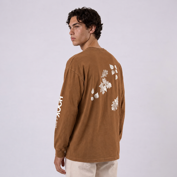 Leaf Vintage Tee - Brown - back - m