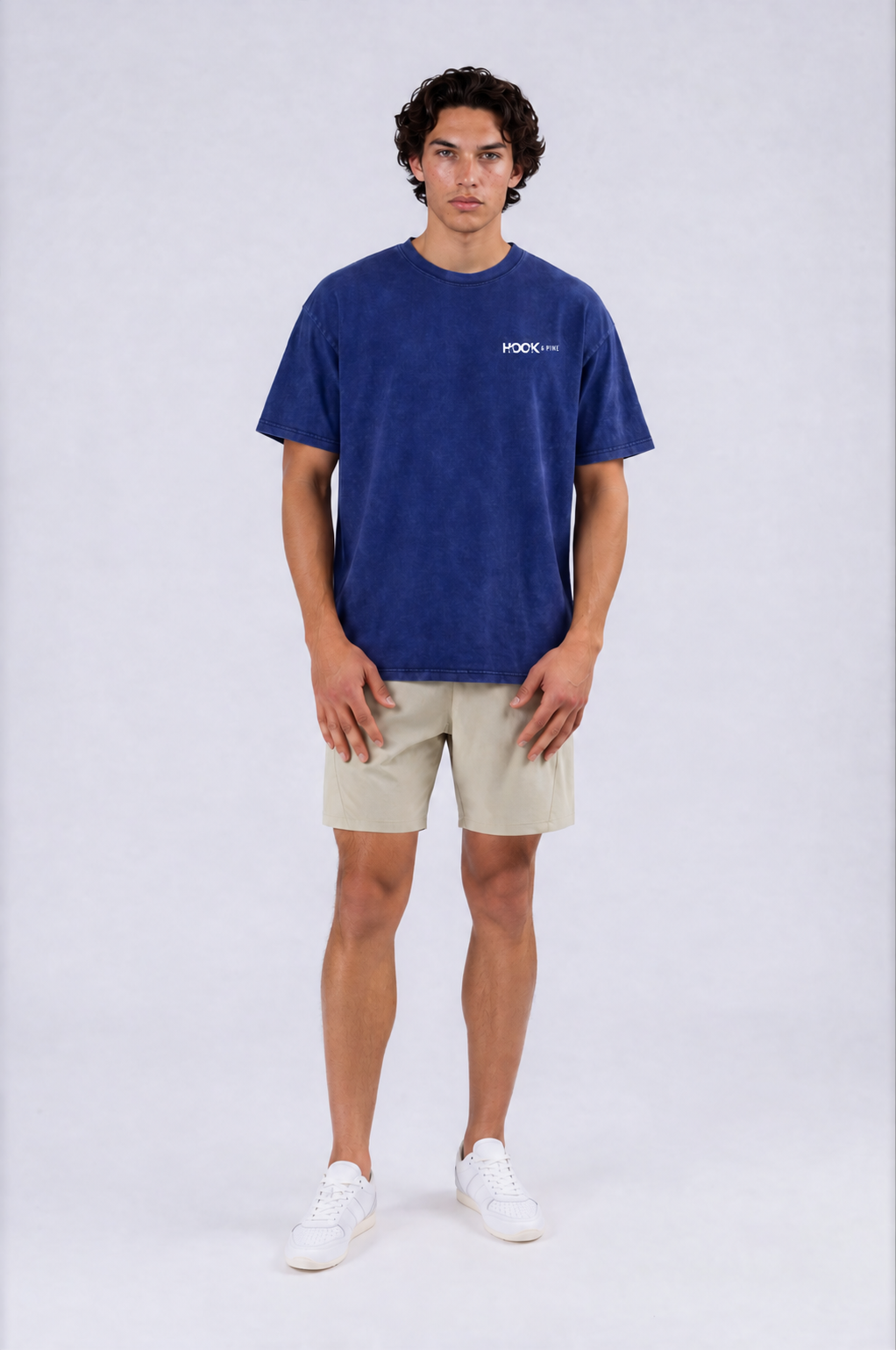 Pine Tree Thick Oversized Tee - Royal Blue - front - m