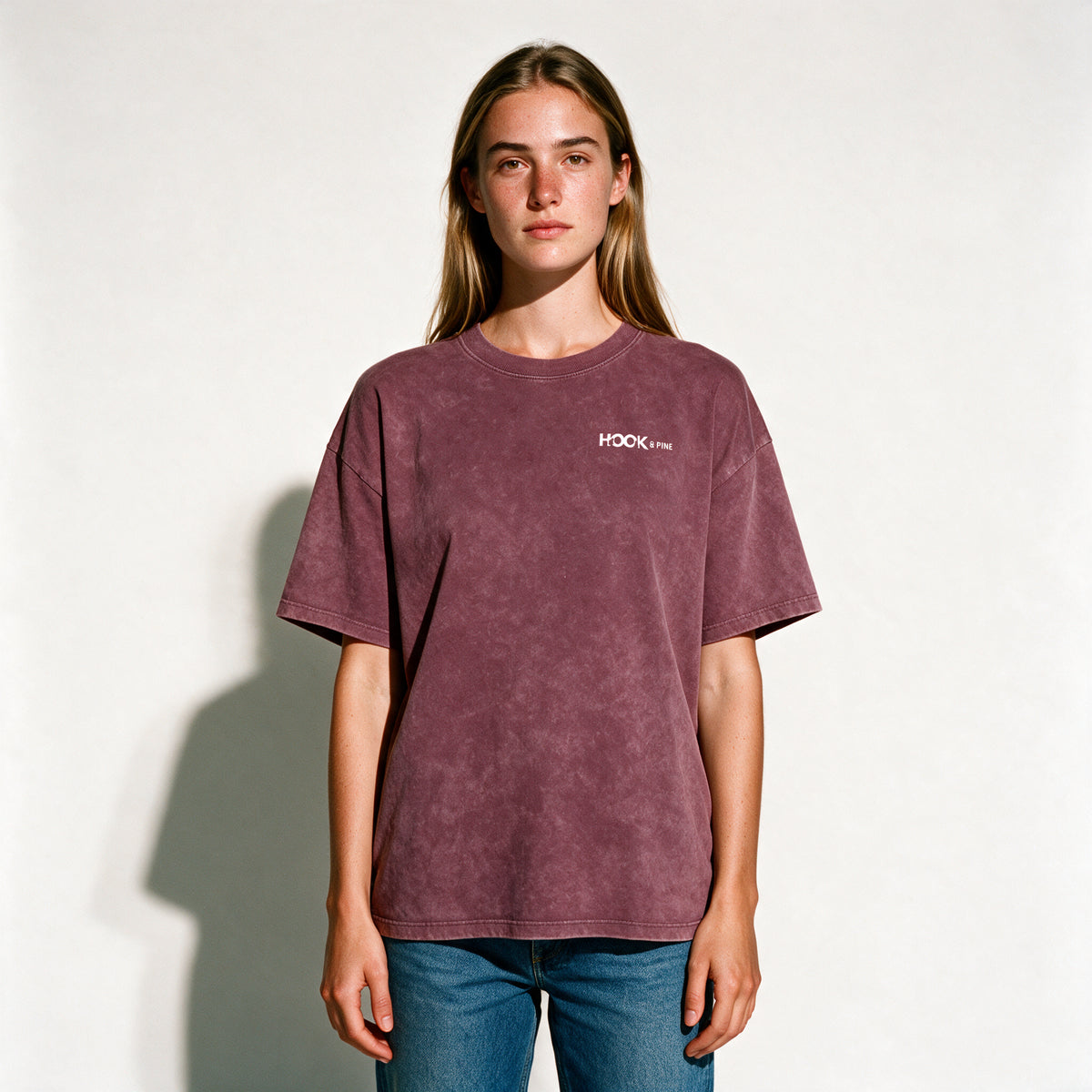 Pine Tree Thick Oversized Tee - Red - front - w