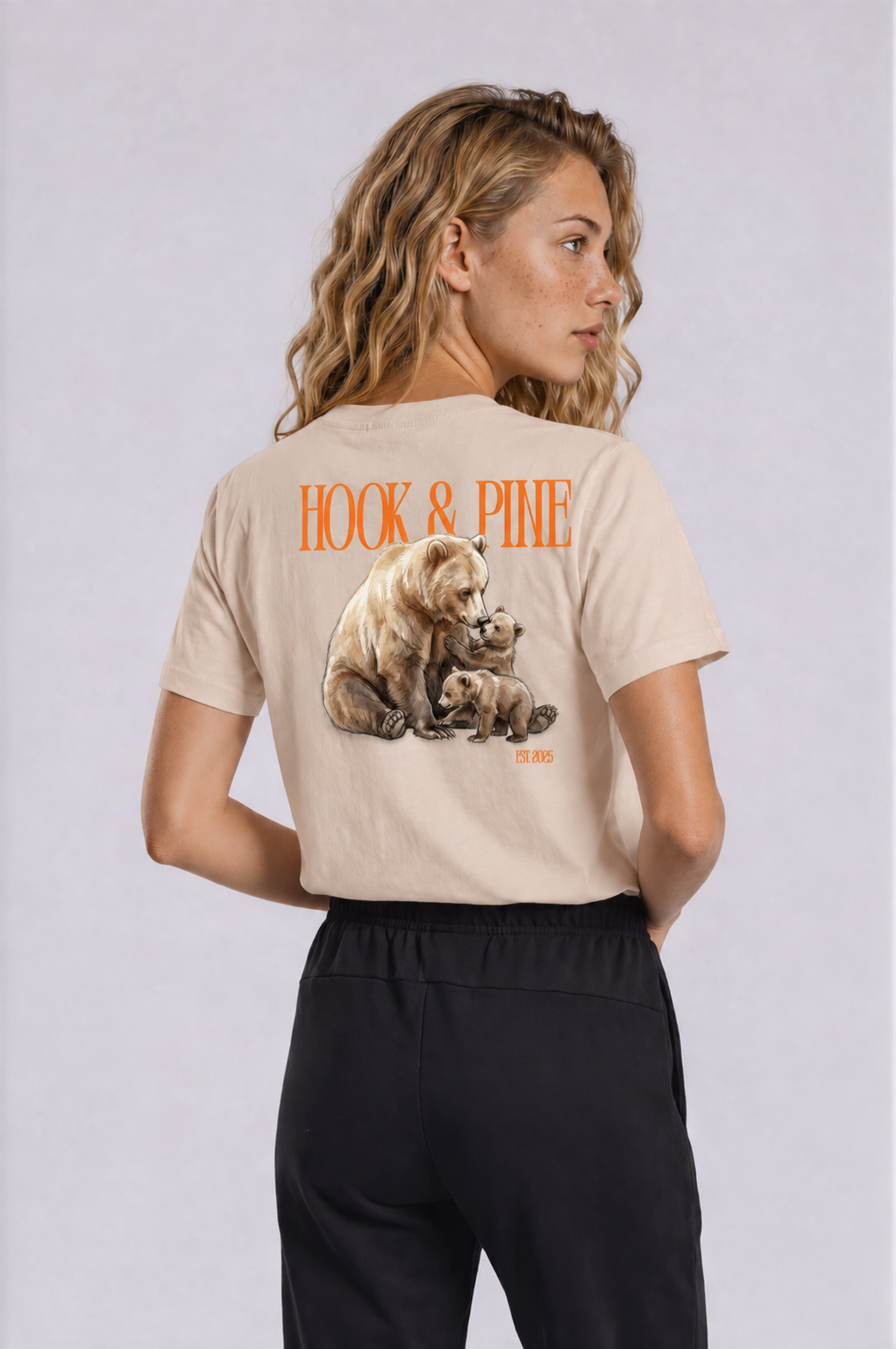 Bear Cub Tee - Khaki - back