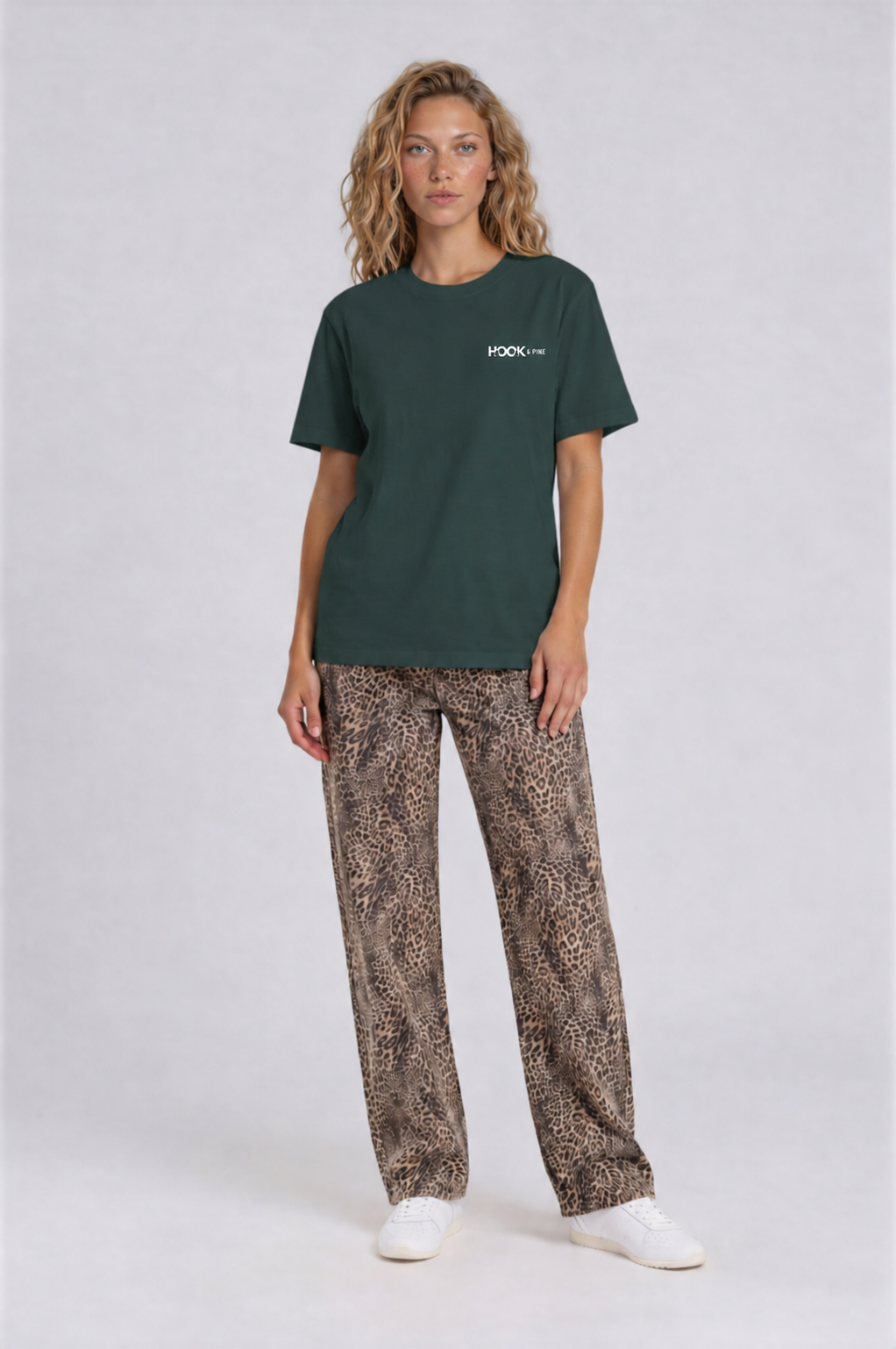 Floral Tee - Vintage Green - front