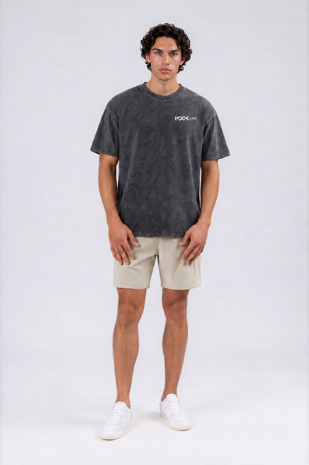 Pine Tree Thick Oversized Tee - Black - front - m