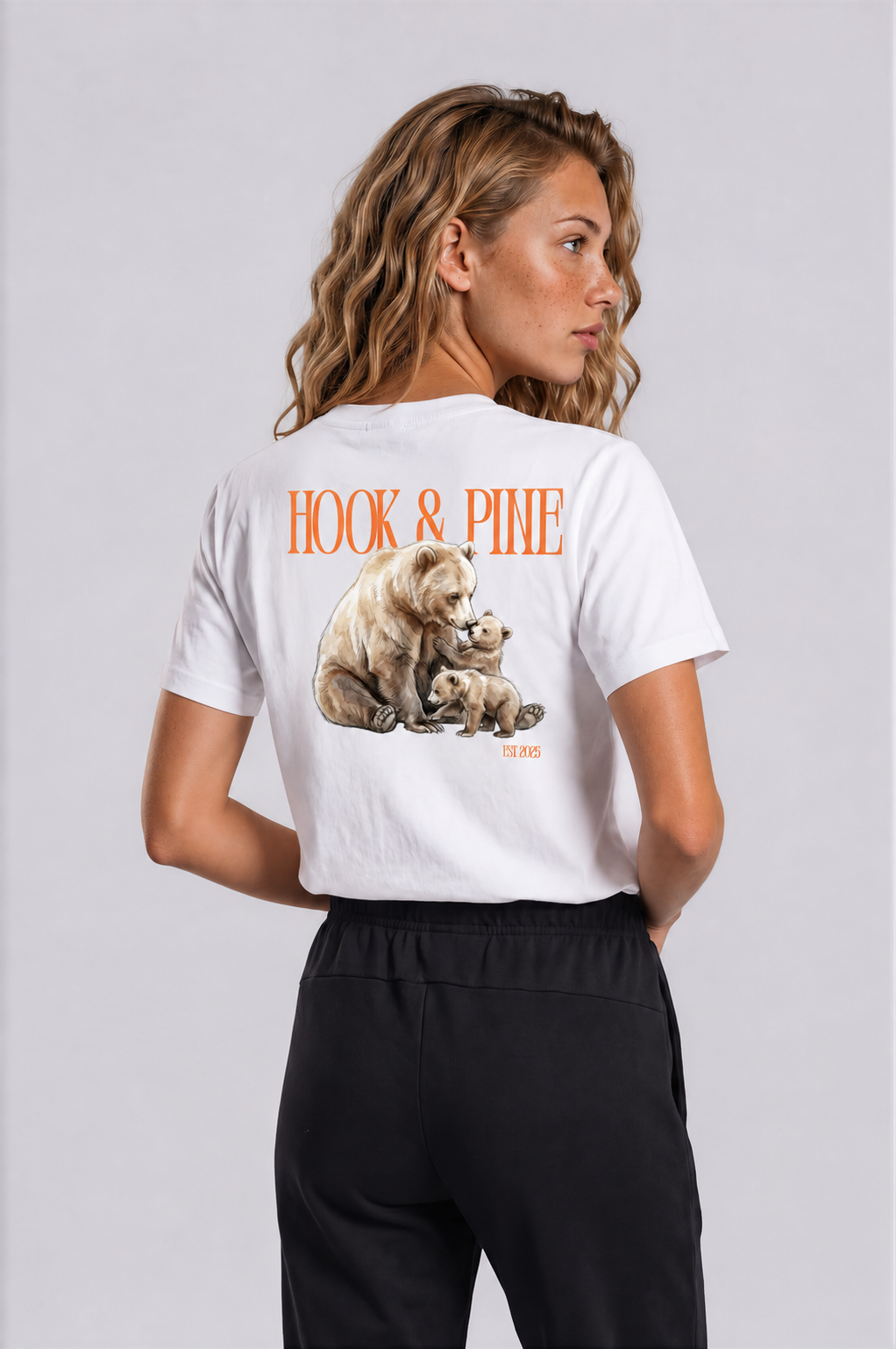 Bear Cub Tee - White - back