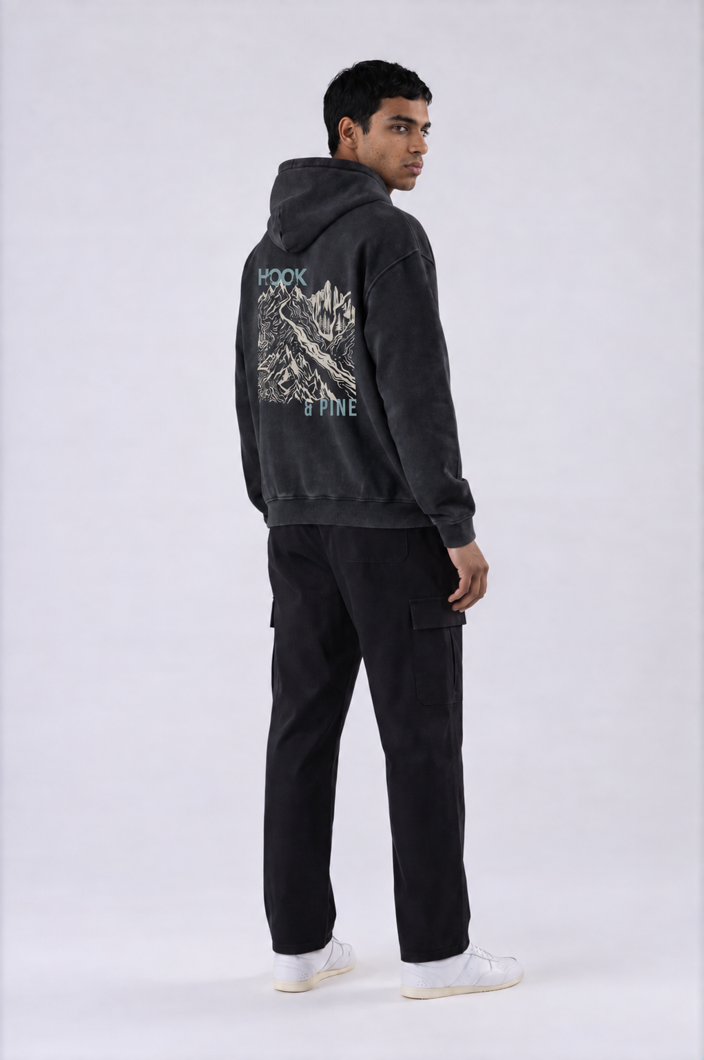 Alpine Oversized Hoodie - Black - back