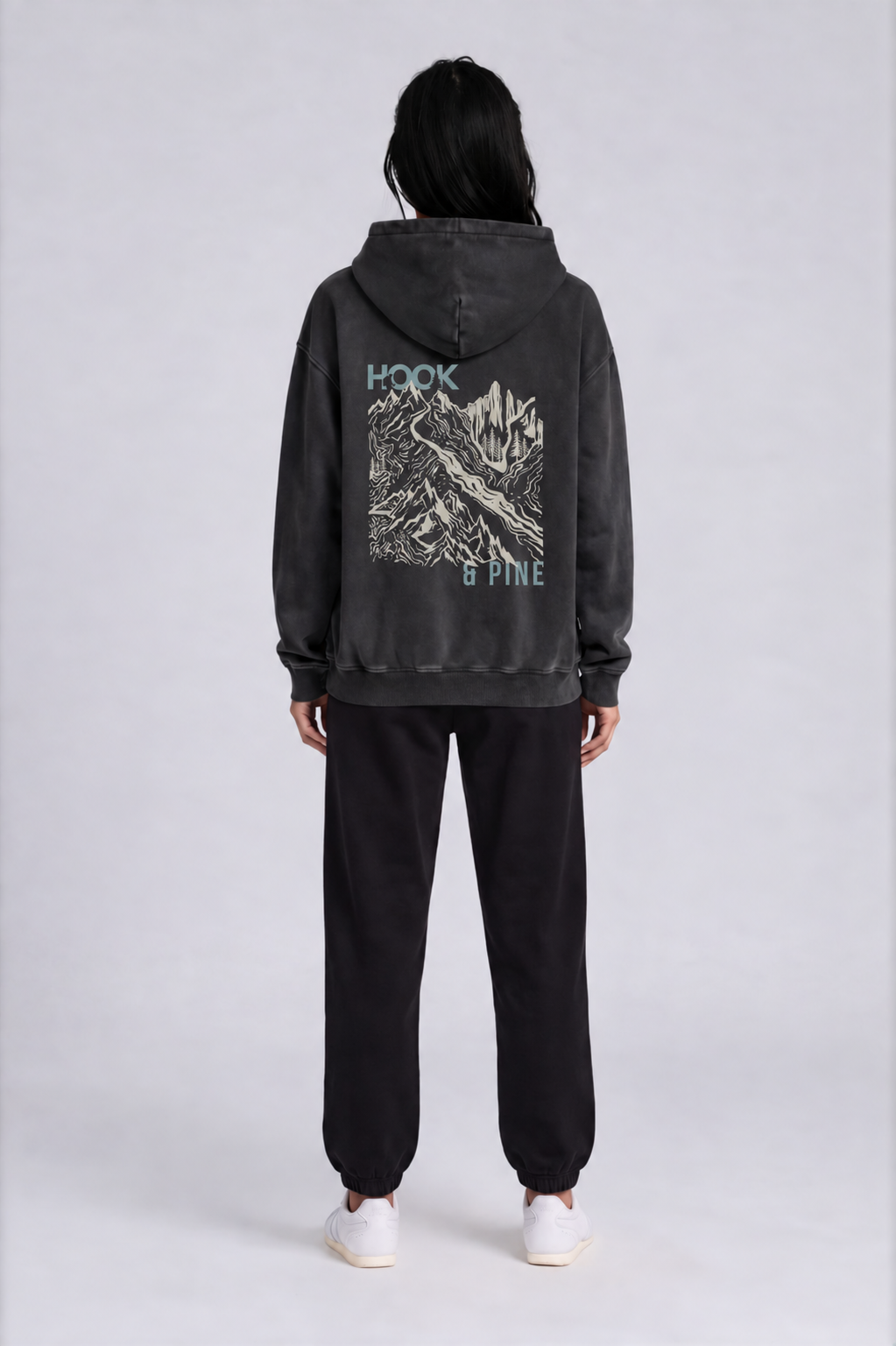 Alpine Oversized Hoodie - Black - back