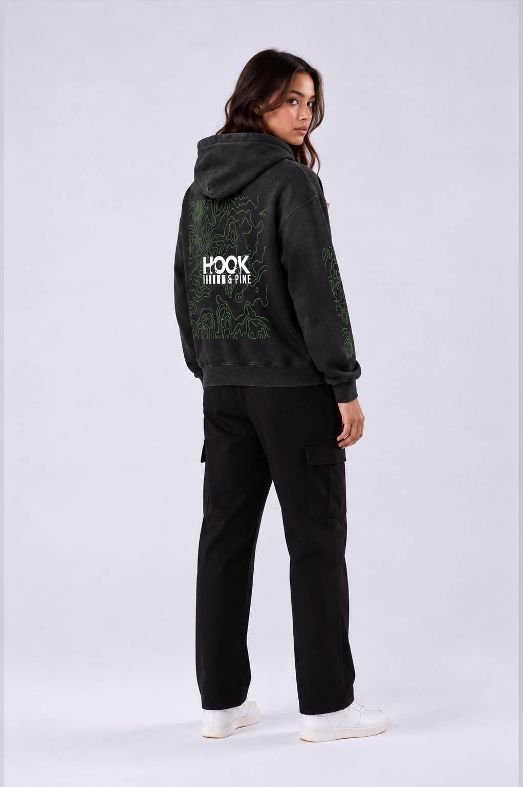 Heavyweight Topography Hoodie - Black - front