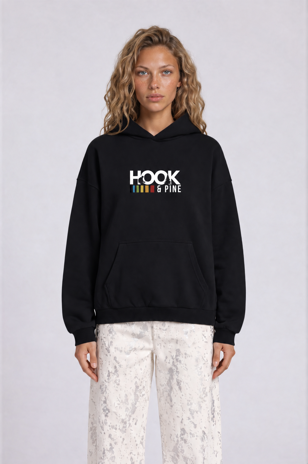 Heavyweight Logo Hoodie - Black - front