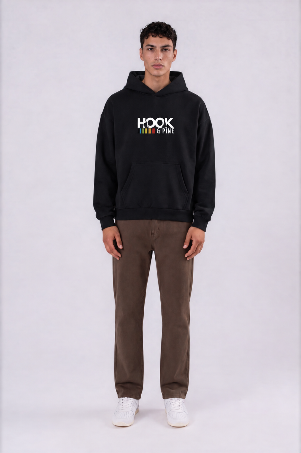Heavyweight Logo Hoodie - Black - front