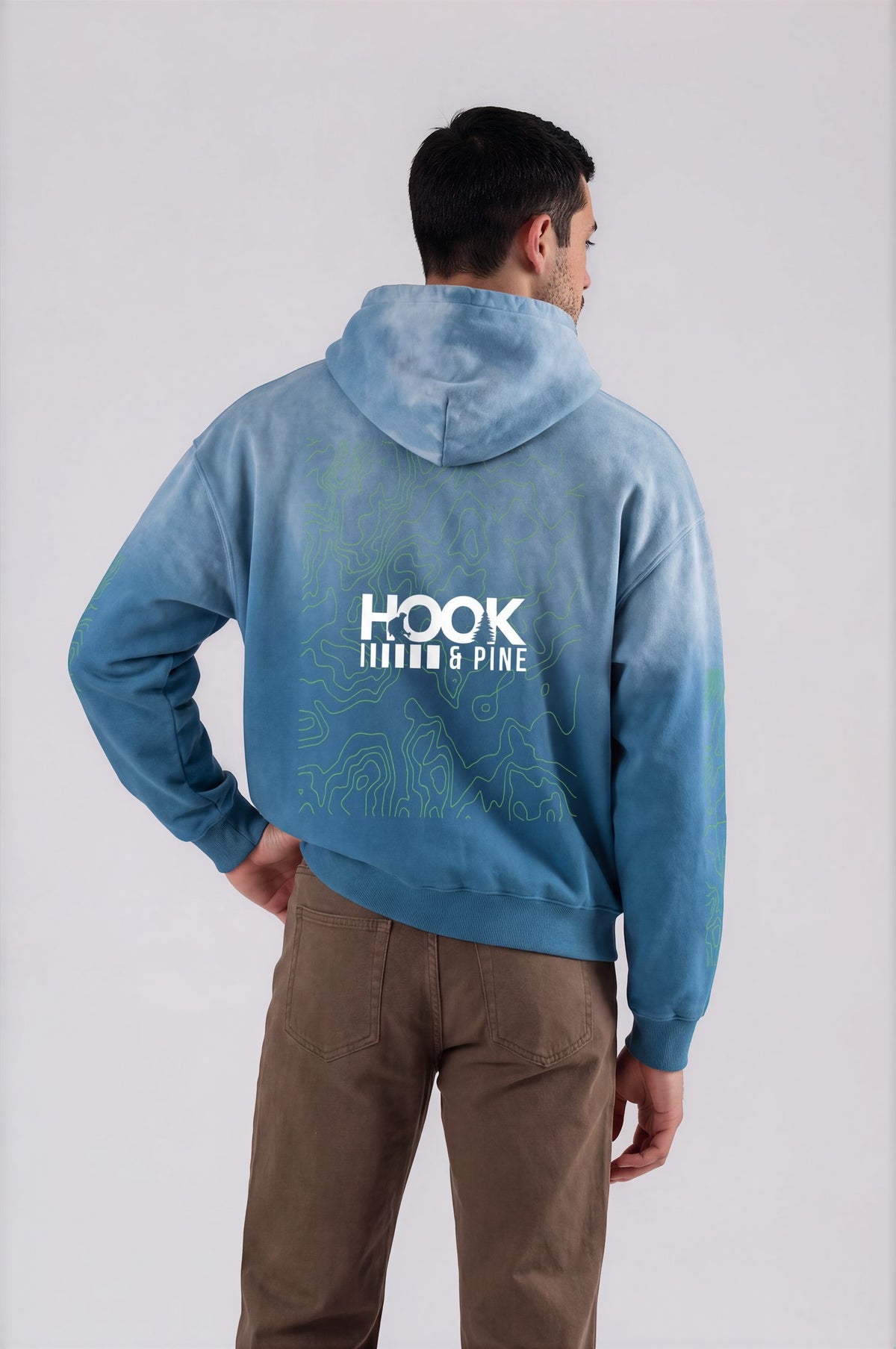 Heavyweight Topography Hoodie - Jeans Blue - back