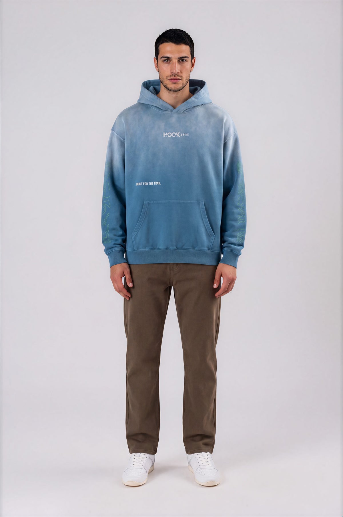 Heavyweight Topography Hoodie - Jeans Blue - front