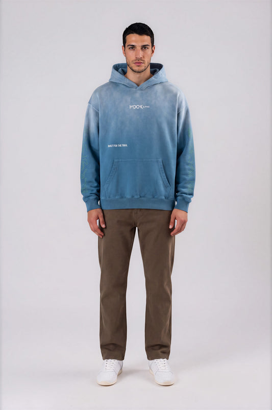 Heavyweight Topography Hoodie - Jeans Blue - front