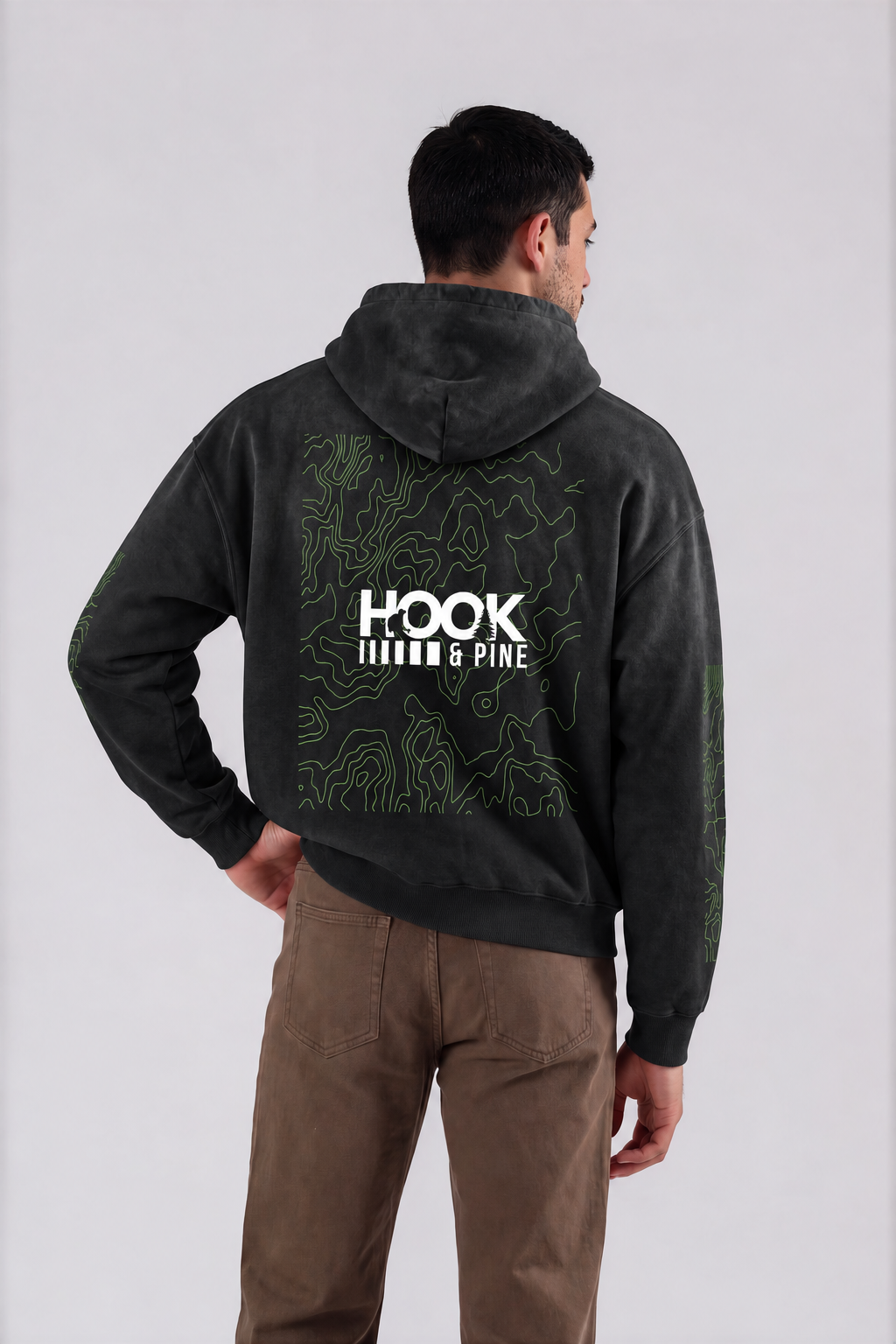 Heavyweight Topography Hoodie - Black - back