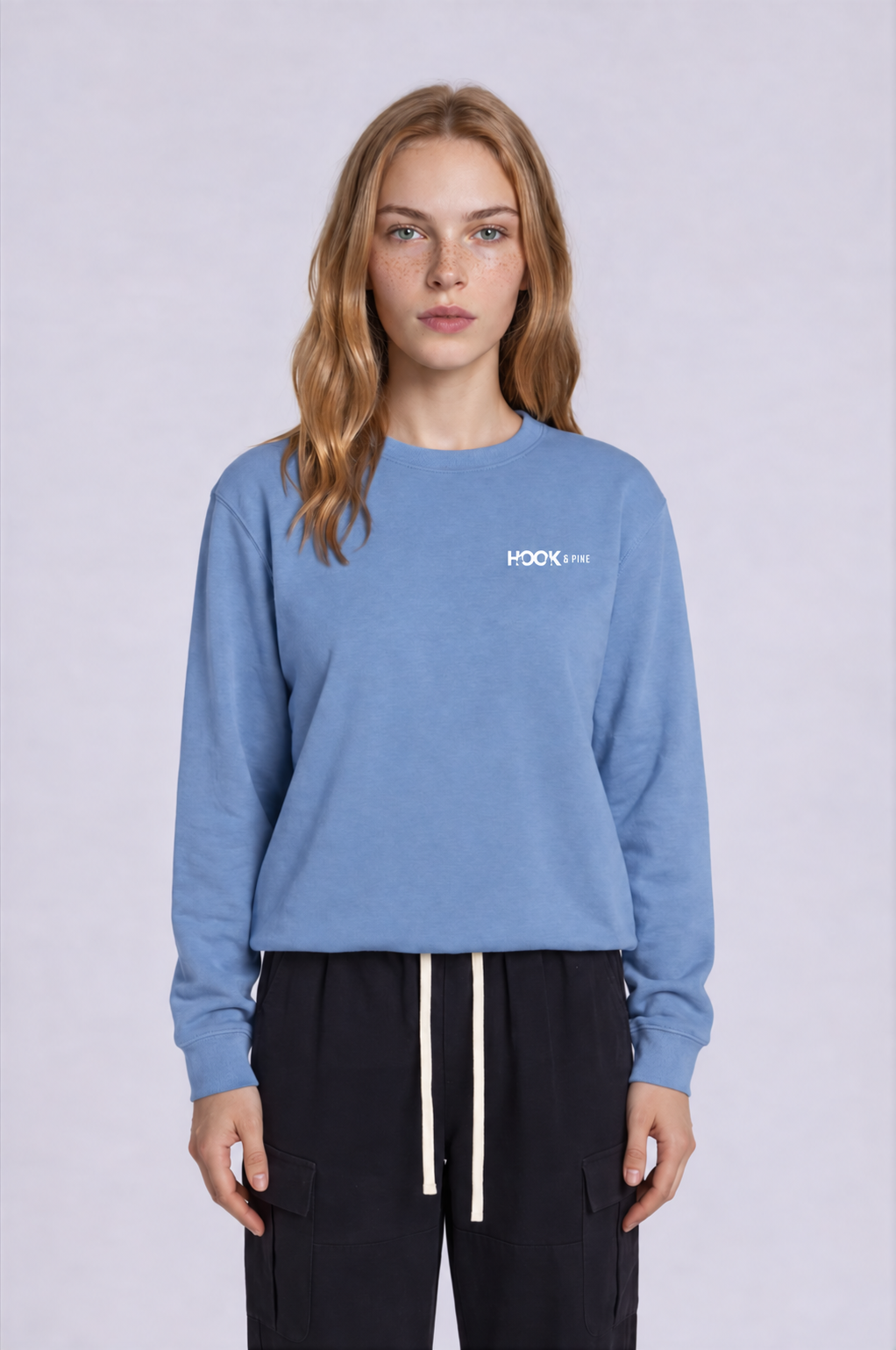 Logo Crewneck Sweatshirt - Haze Blue - front
