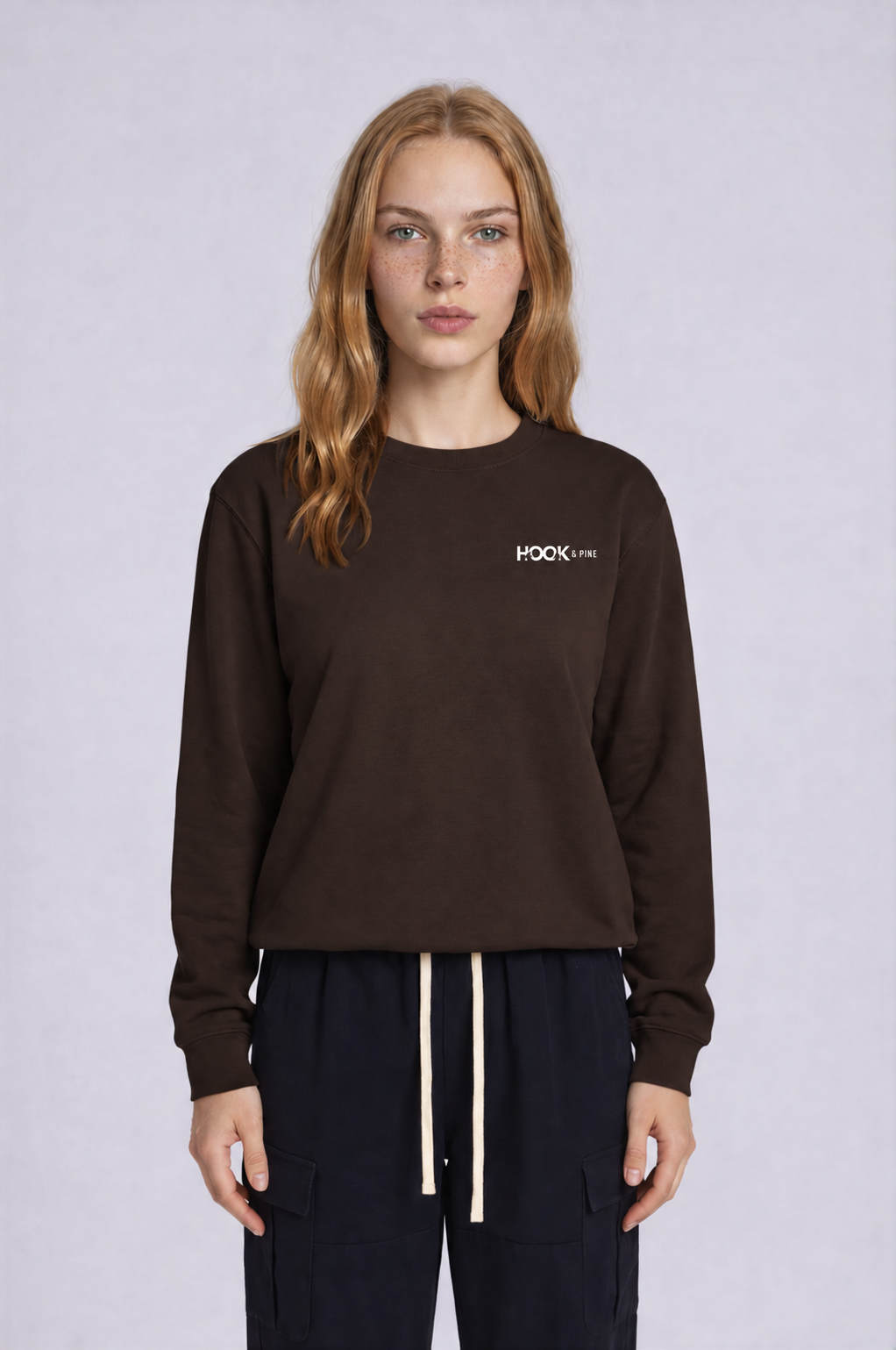 Logo Crewneck Sweatshirt - Coffee - front