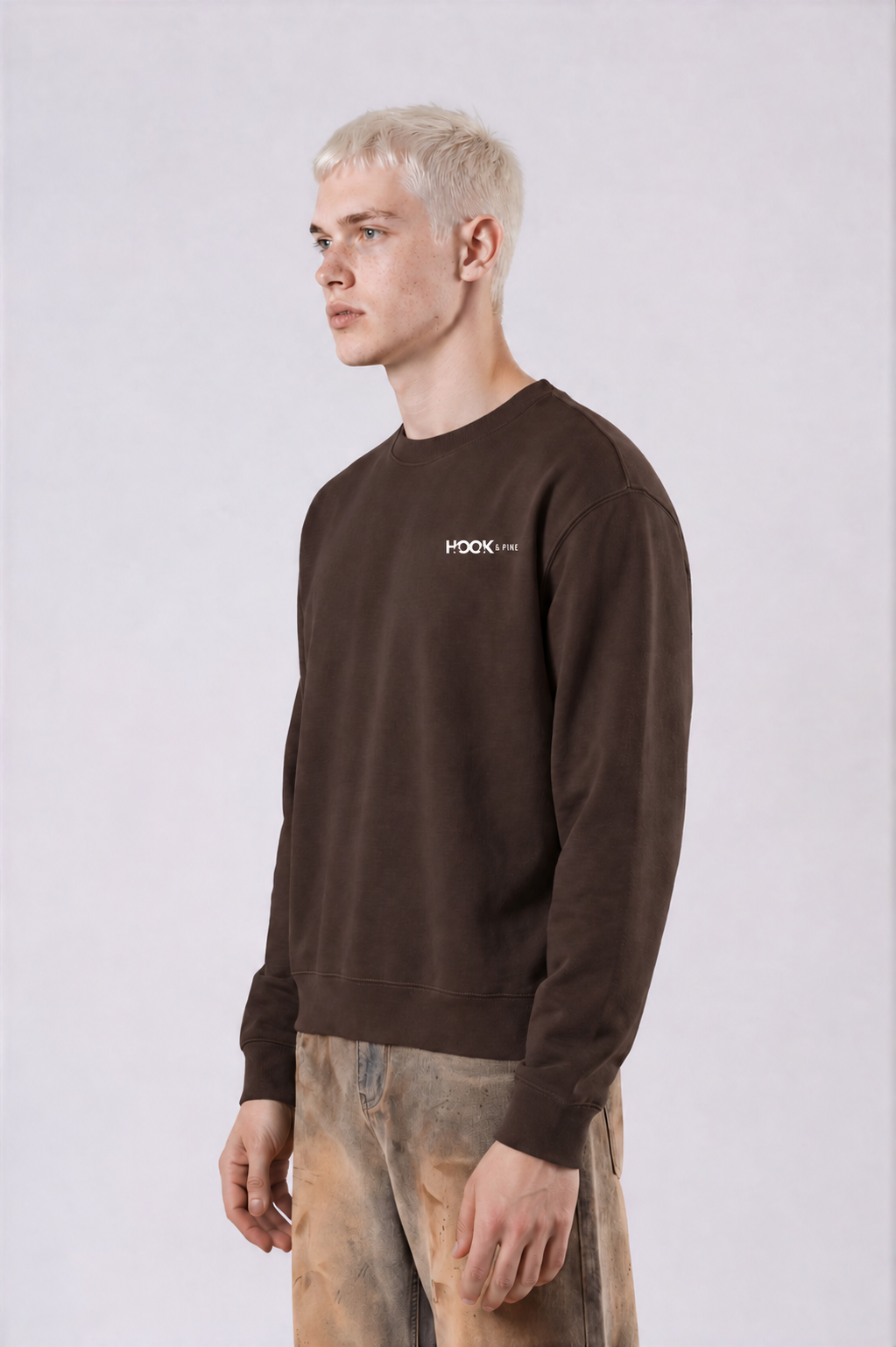 Logo Crewneck Sweatshirt - Coffee - front