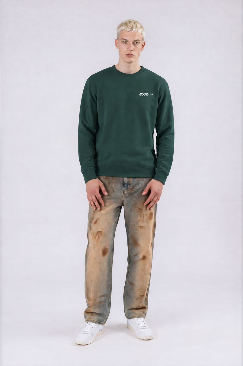 Logo Crewneck Sweatshirt - Army Green - front
