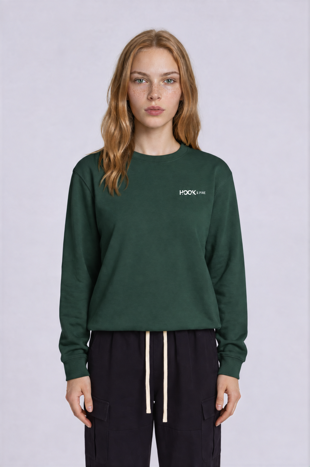 Logo Crewneck Sweatshirt - Army Green - front
