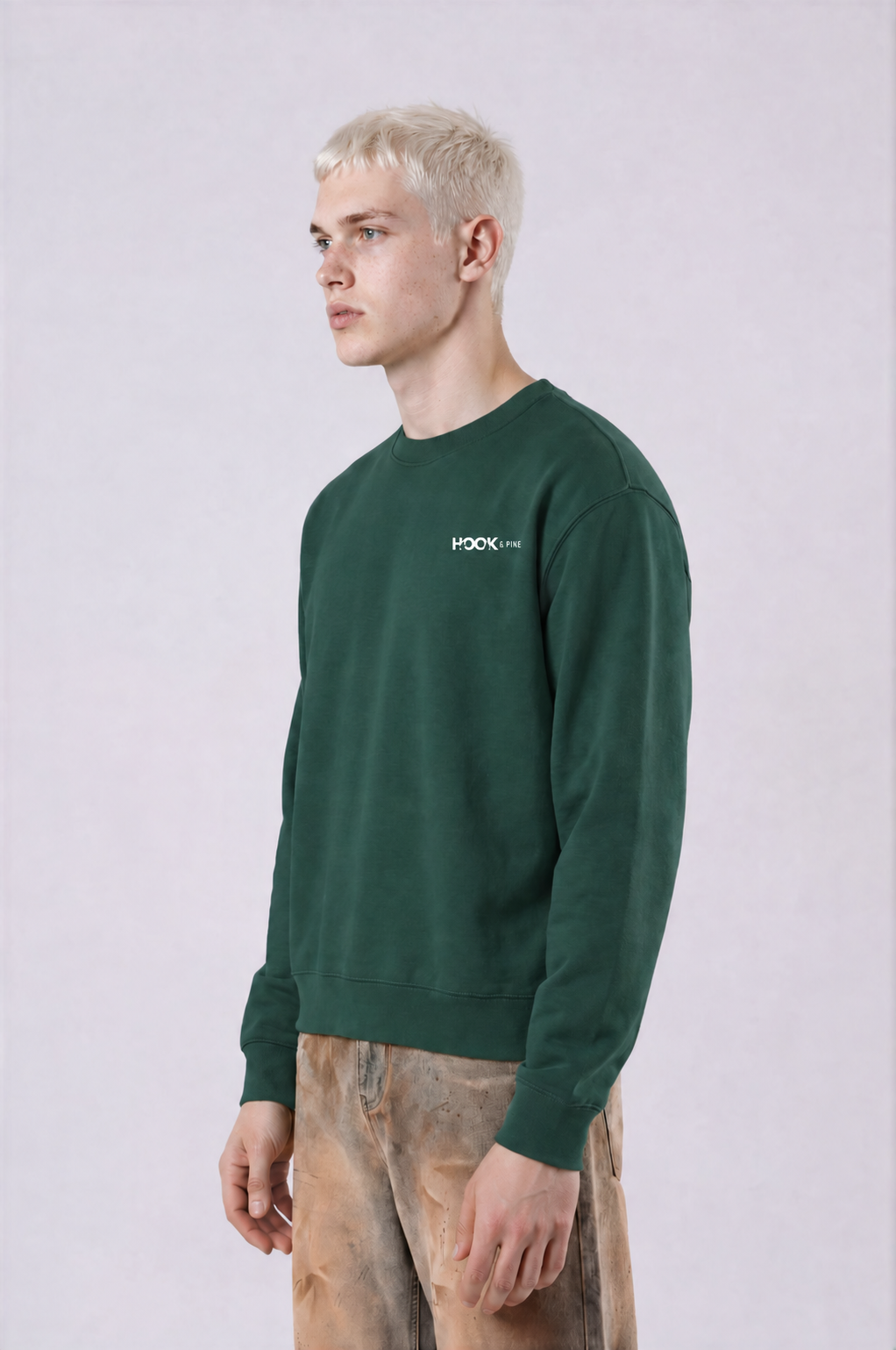 Logo Crewneck Sweatshirt - Army Green - front