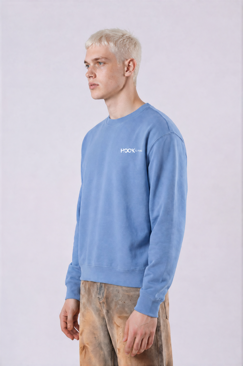Logo Crewneck Sweatshirt - Haze Blue - front