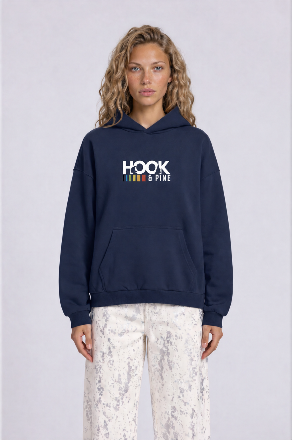 Heavyweight Logo Hoodie - Navy Blue - front