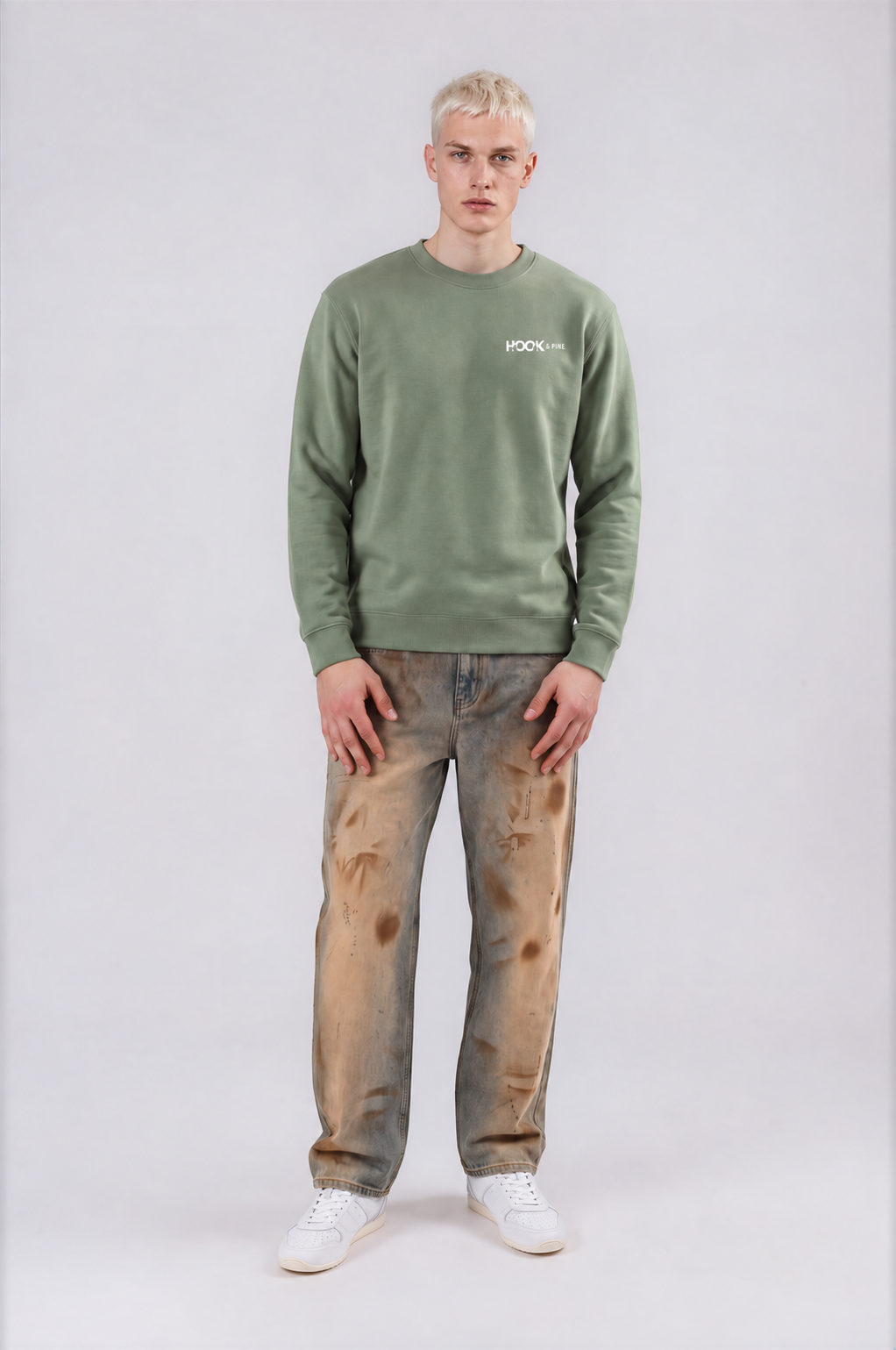 Logo Crewneck Sweatshirt - Retro Green - front