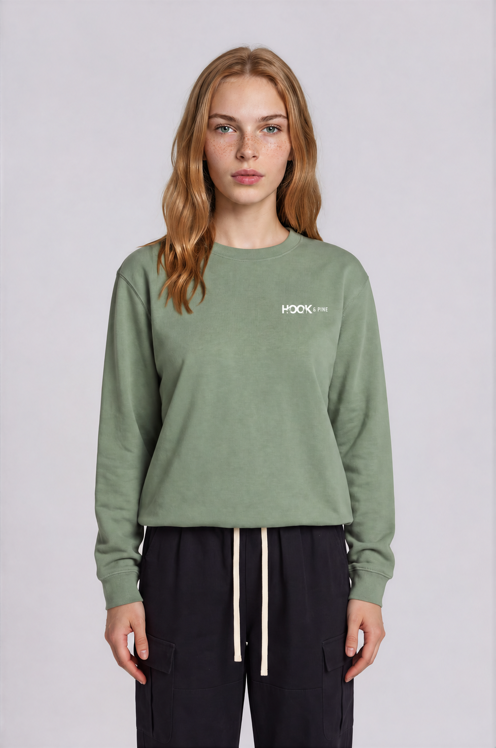 Logo Crewneck Sweatshirt - Retro Green - front