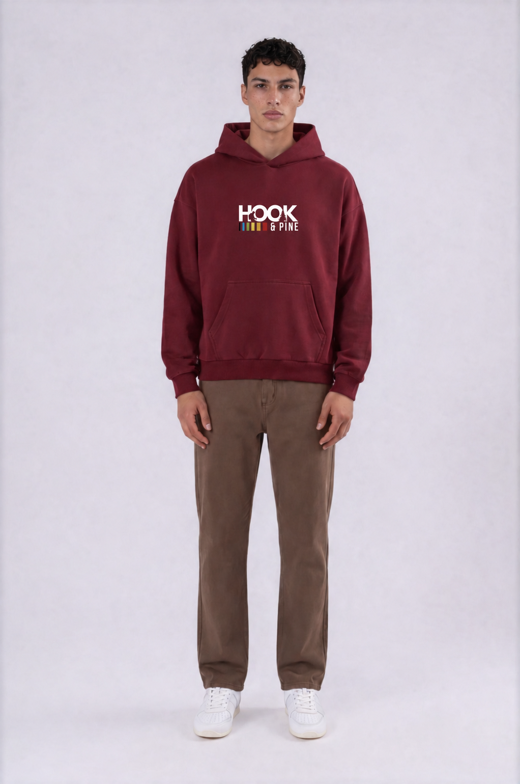 Heavyweight Logo Hoodie - Dull Red - front