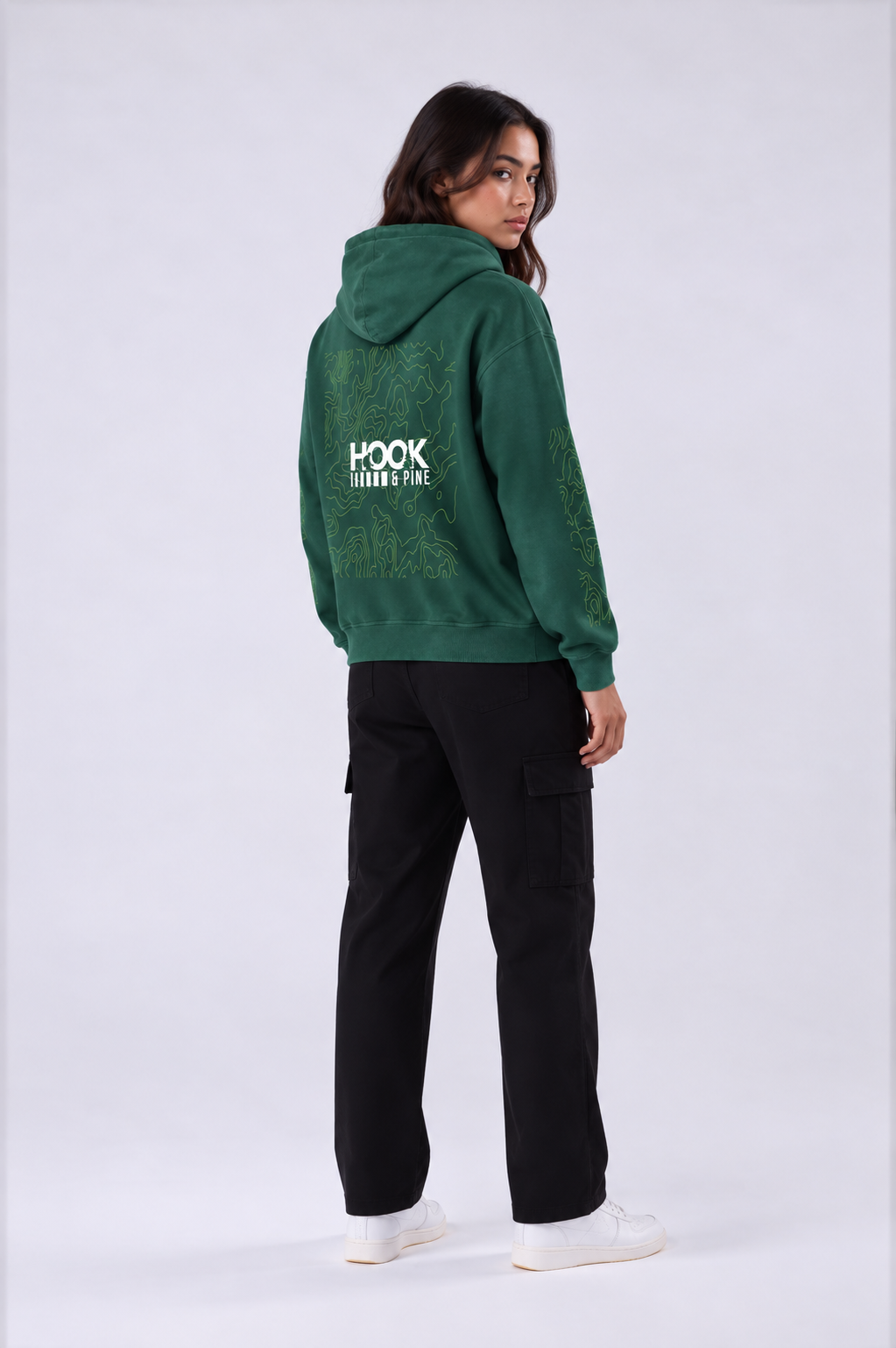 Heavyweight Topography Hoodie - Green - front