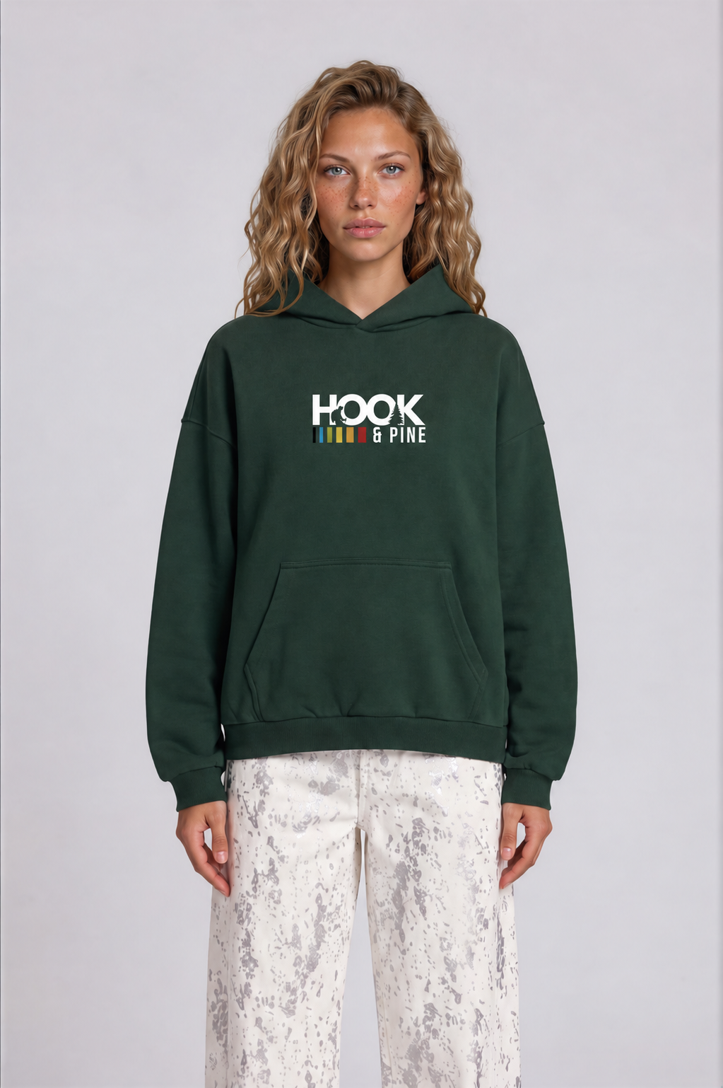 Heavyweight Logo Hoodie - Blackish Green - front