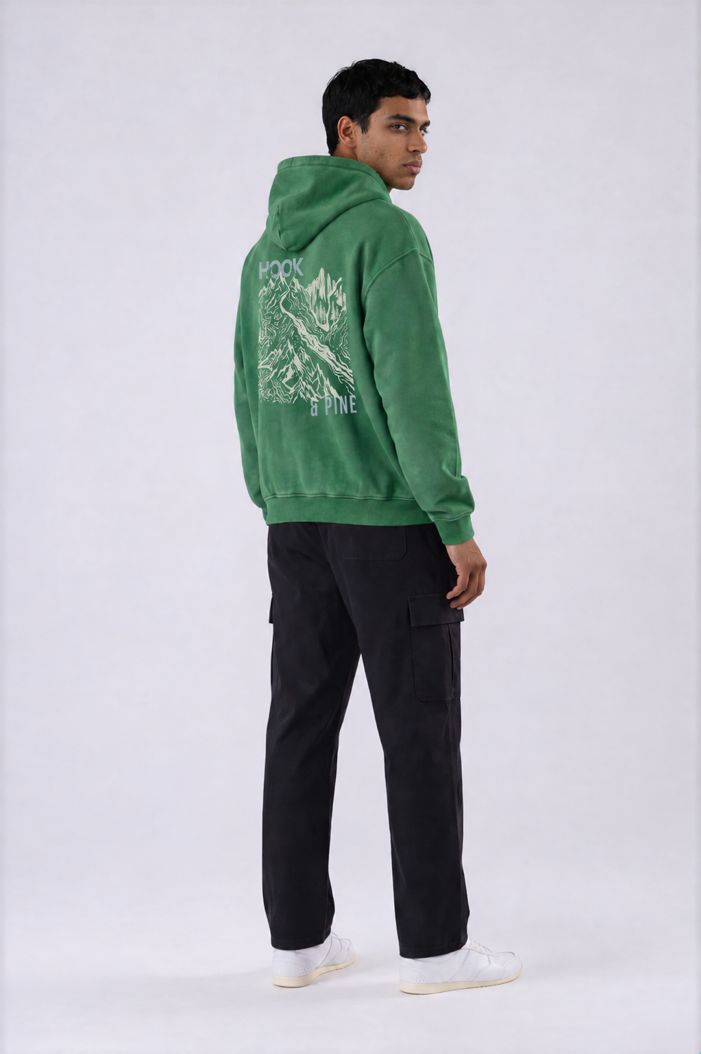 Alpine Oversized Hoodie - Dark Green - back