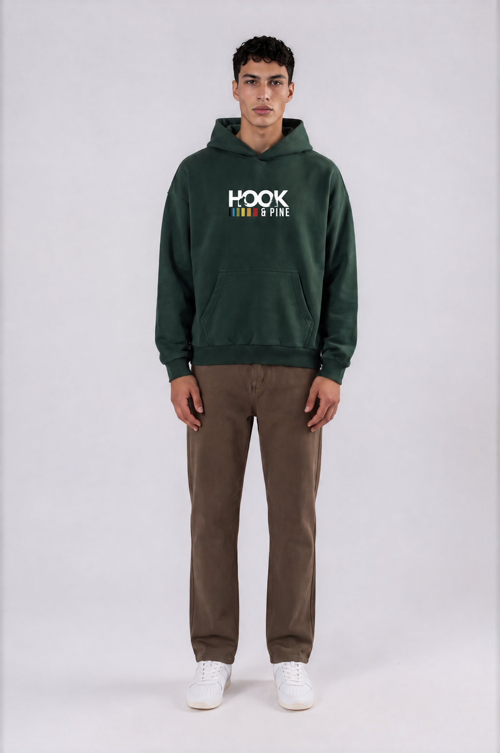 Heavyweight Logo Hoodie - Blackish Green - front