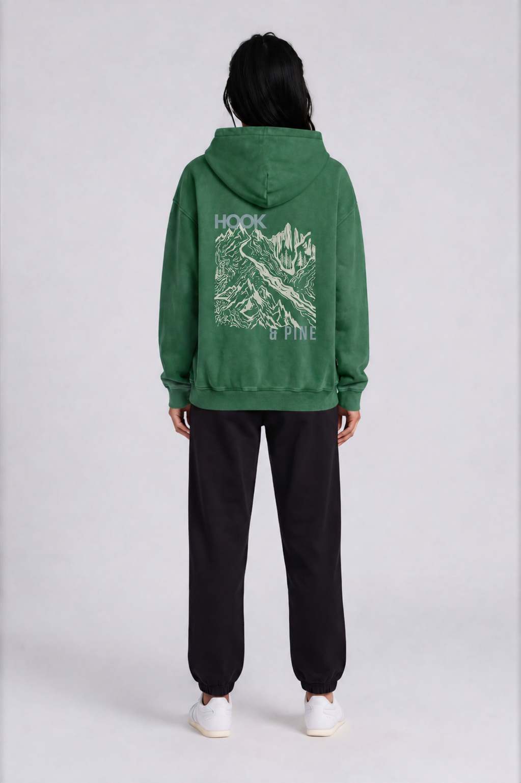 Alpine Oversized Hoodie - Dark Green - back