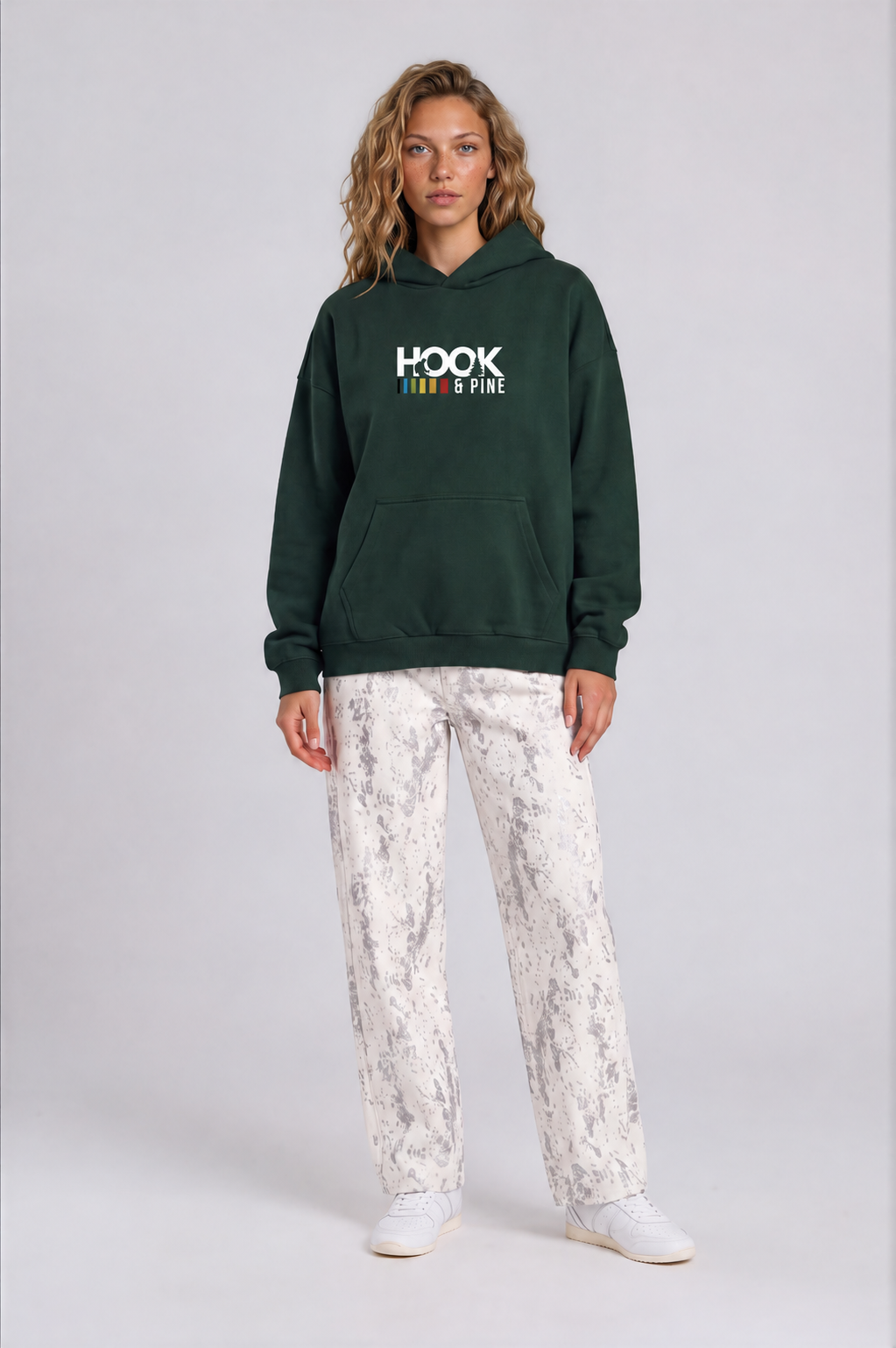 Heavyweight Logo Hoodie - Blackish Green - front