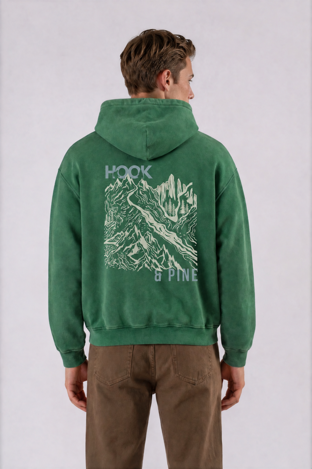 Alpine Oversized Hoodie - Dark Green - back