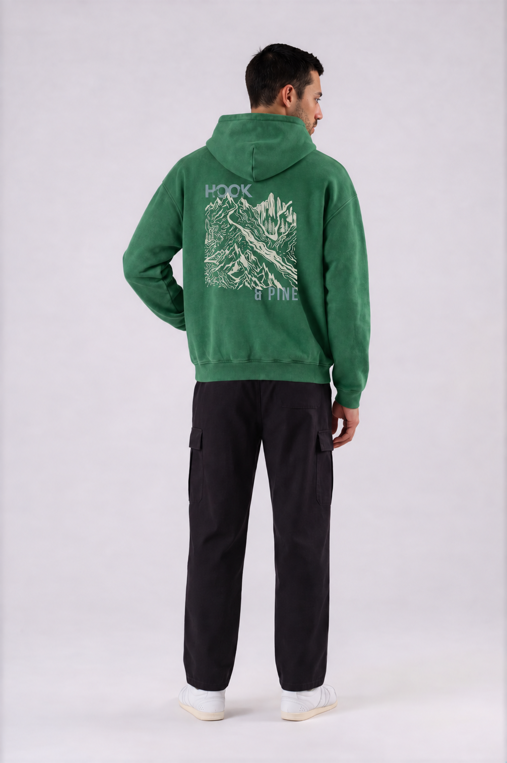 Alpine Oversized Hoodie - Dark Green - back