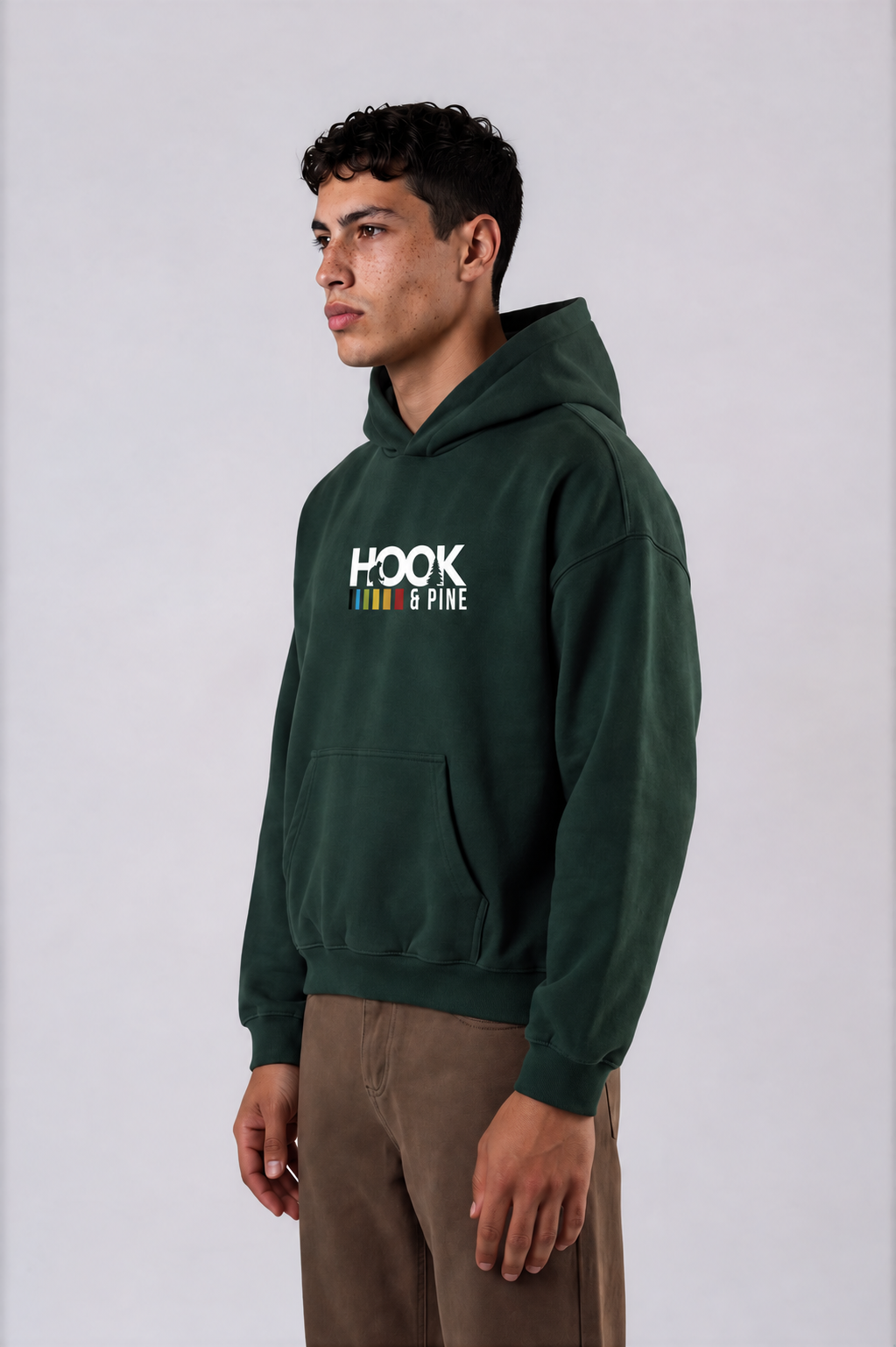 Heavyweight Logo Hoodie - Blackish Green - front