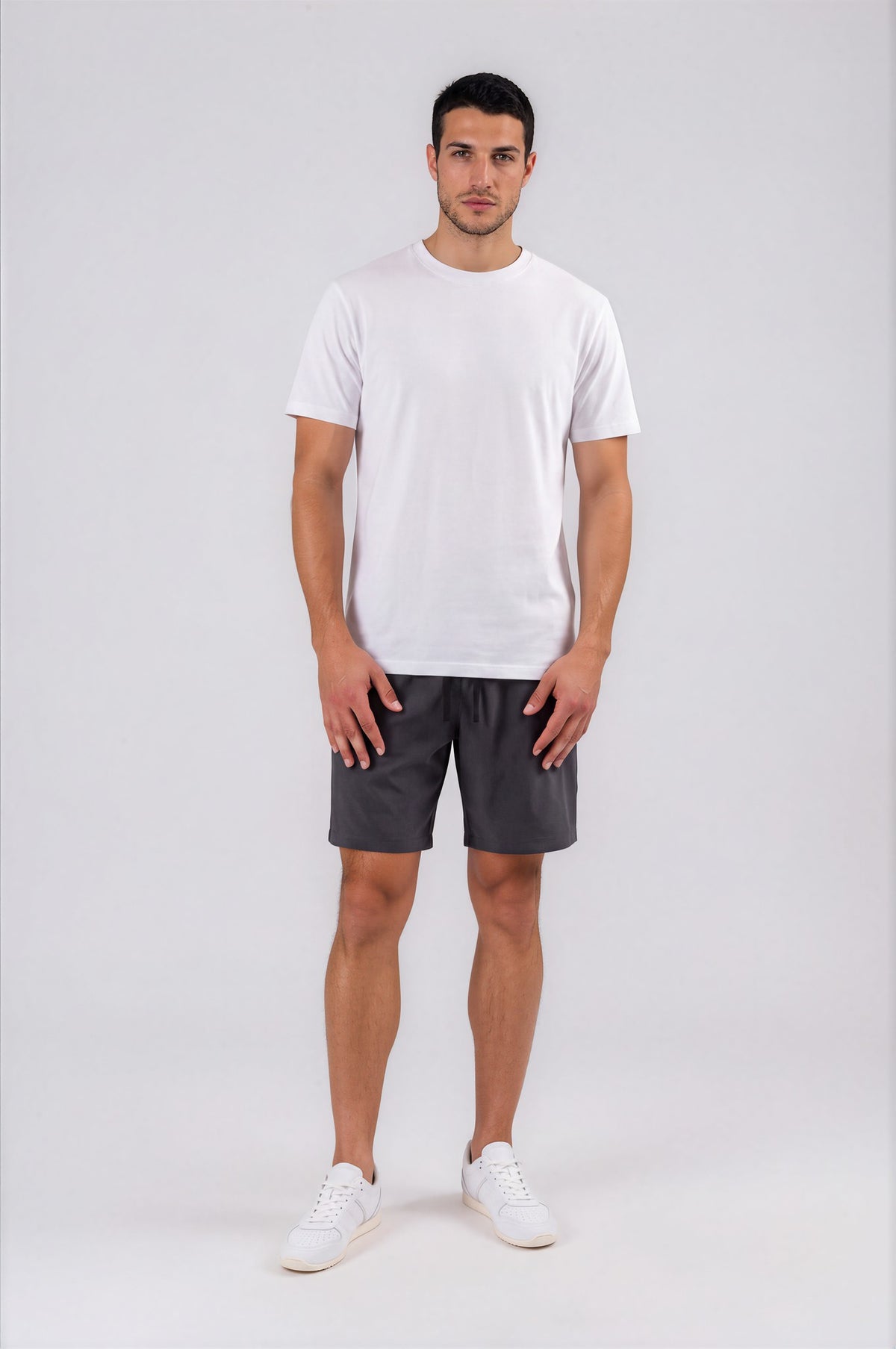 Men's Lightweight Drawstring Shorts - Dark Gray - front - m