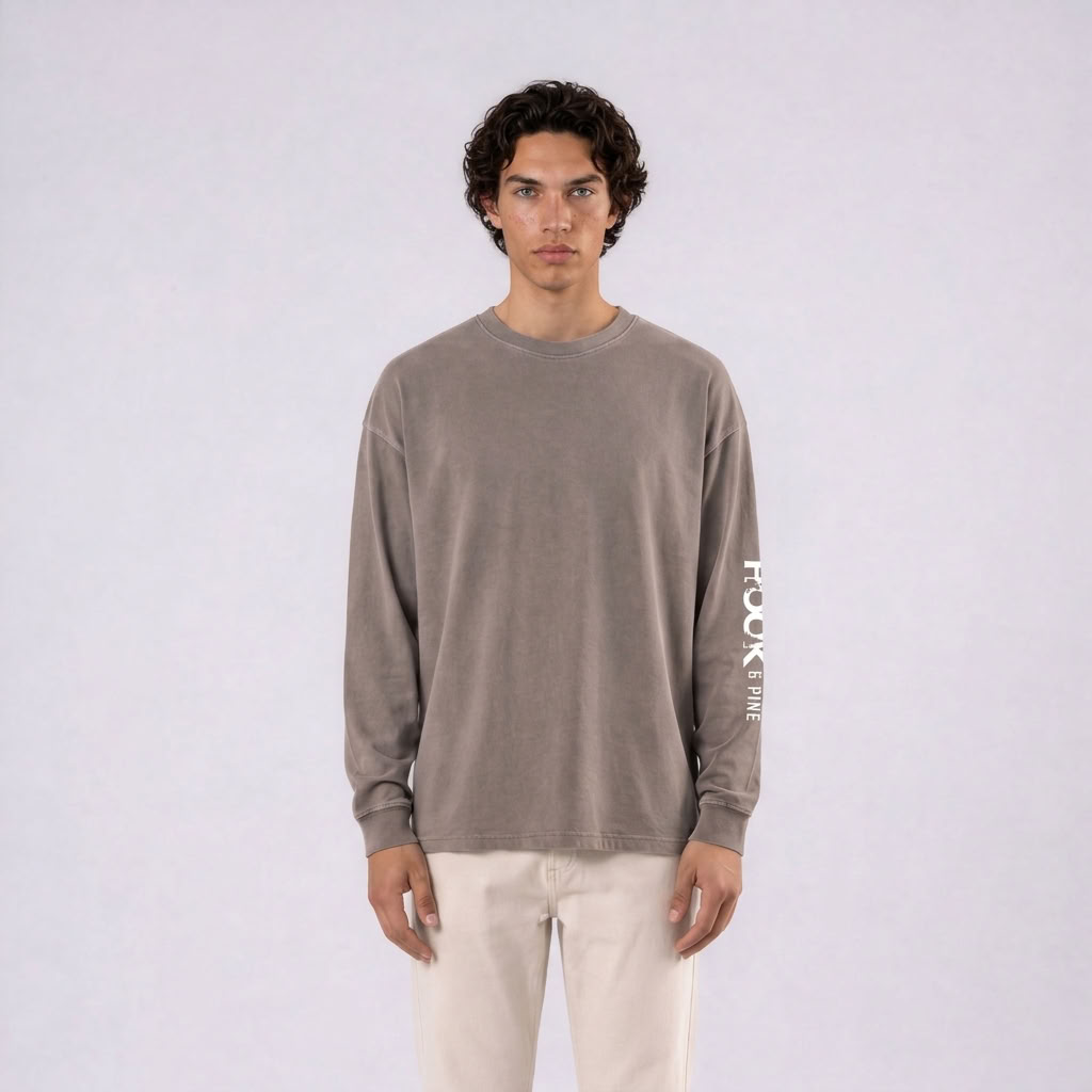 Leaf Vintage Tee - Mocha - front