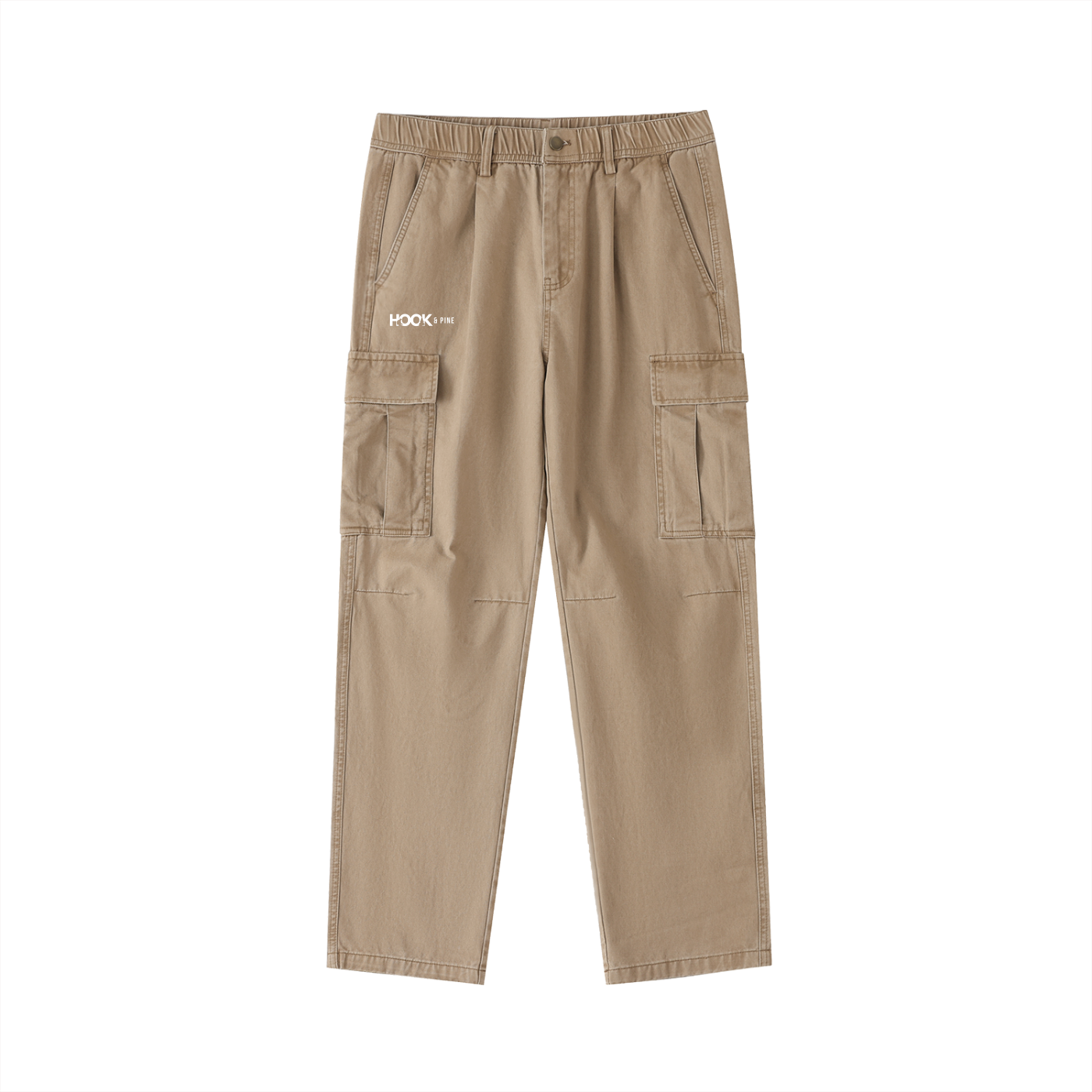 Men's Cotton Elastic-Waist Cargo Pants
