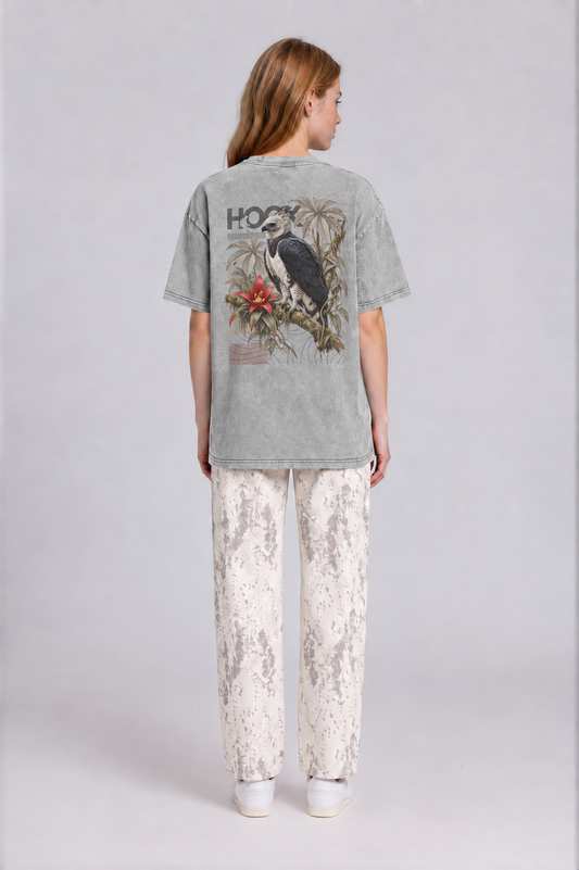 Harpy Eagle Oversized Tee - Light Gray - back