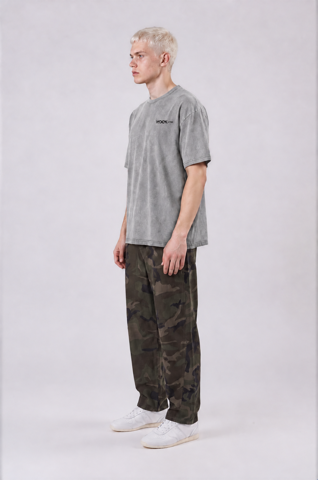 Harpy Eagle Oversized Tee - Light Gray - side