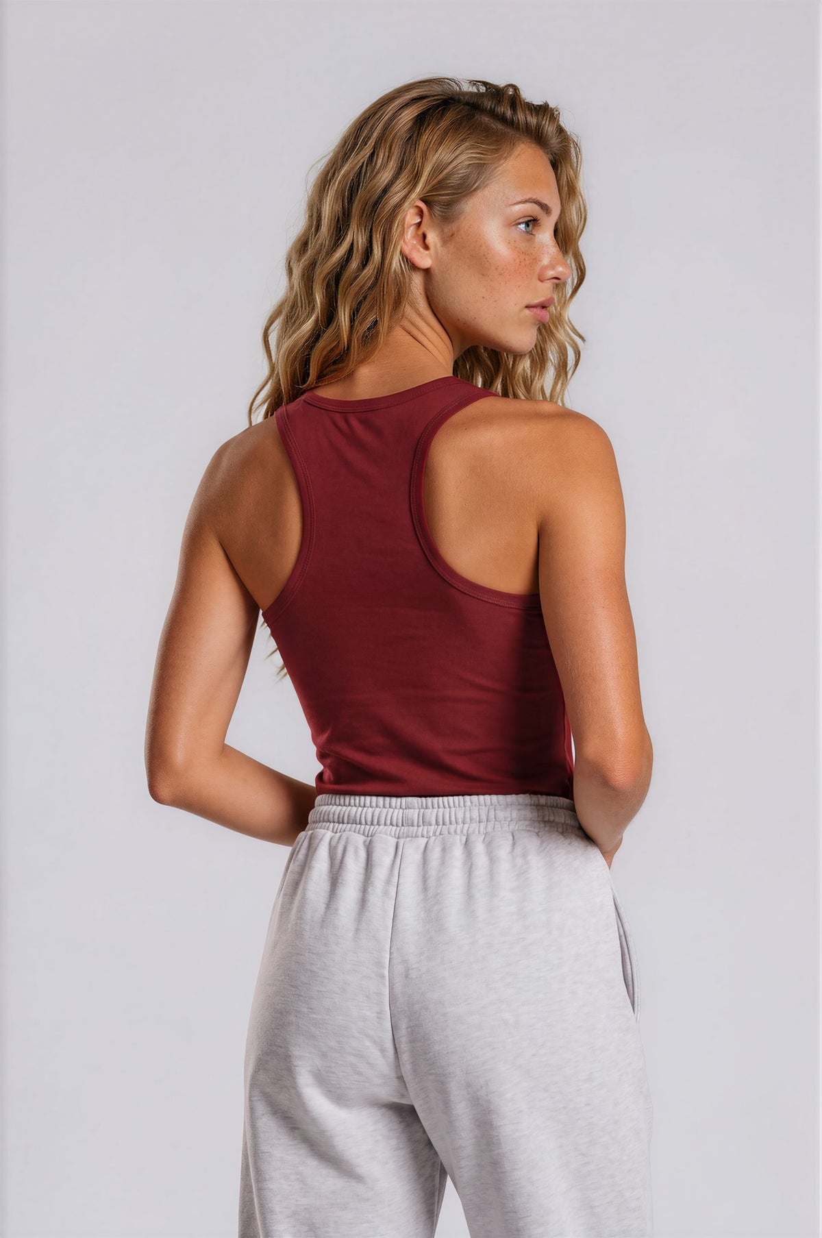 Women's Macaw Tank - Wine Red - back