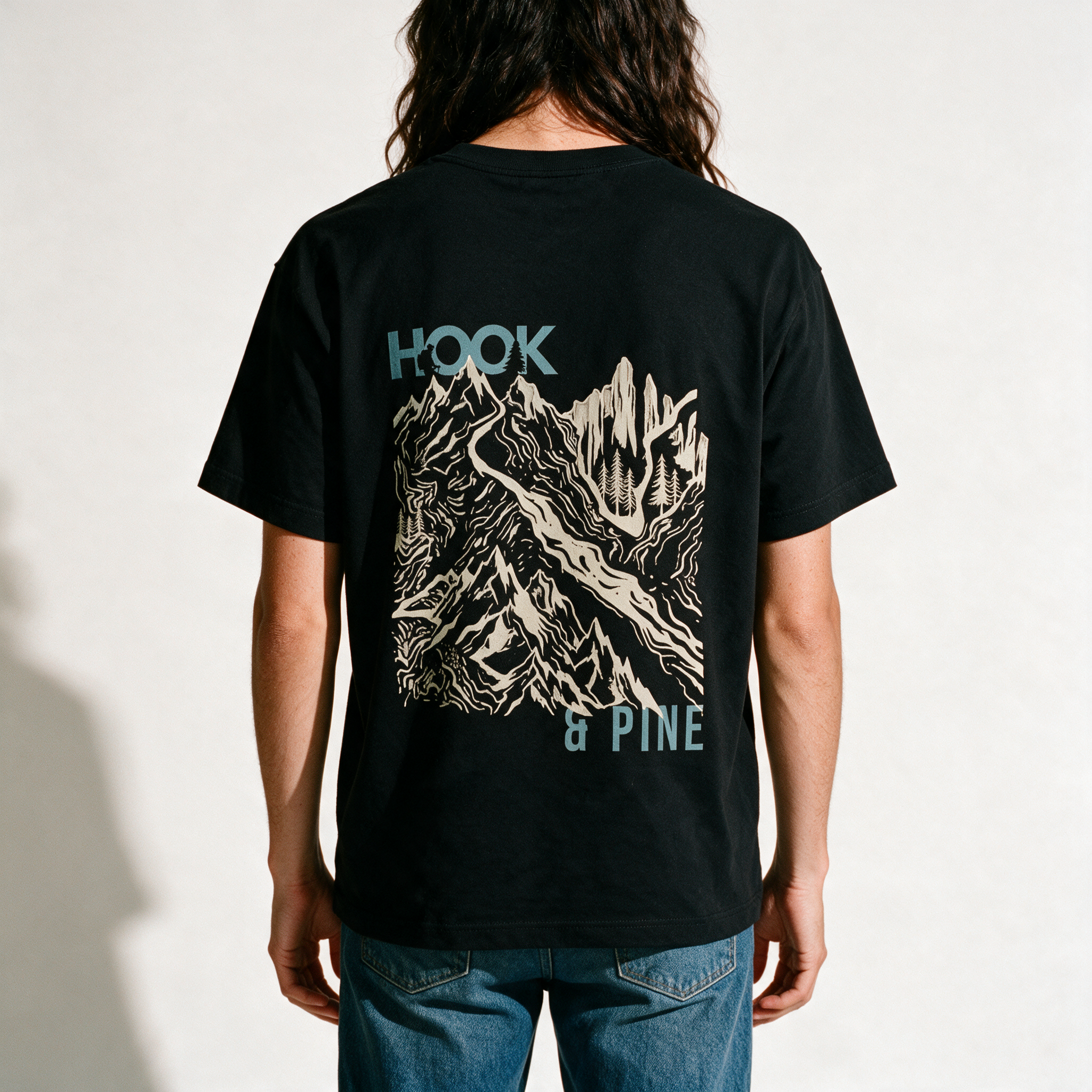 Alpine Tee - Black - back graphic detail