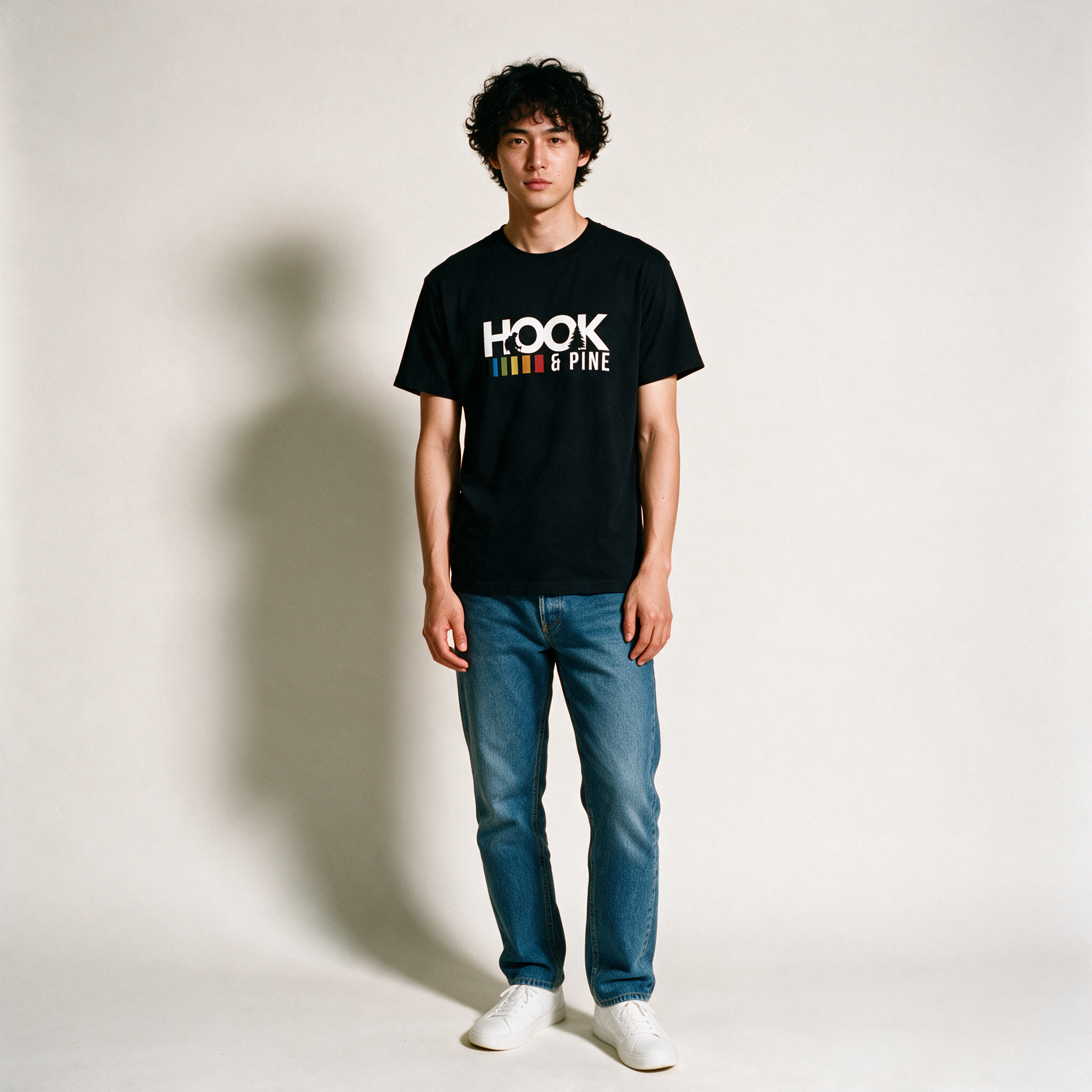 Essential Logo Tee - Black - full body front