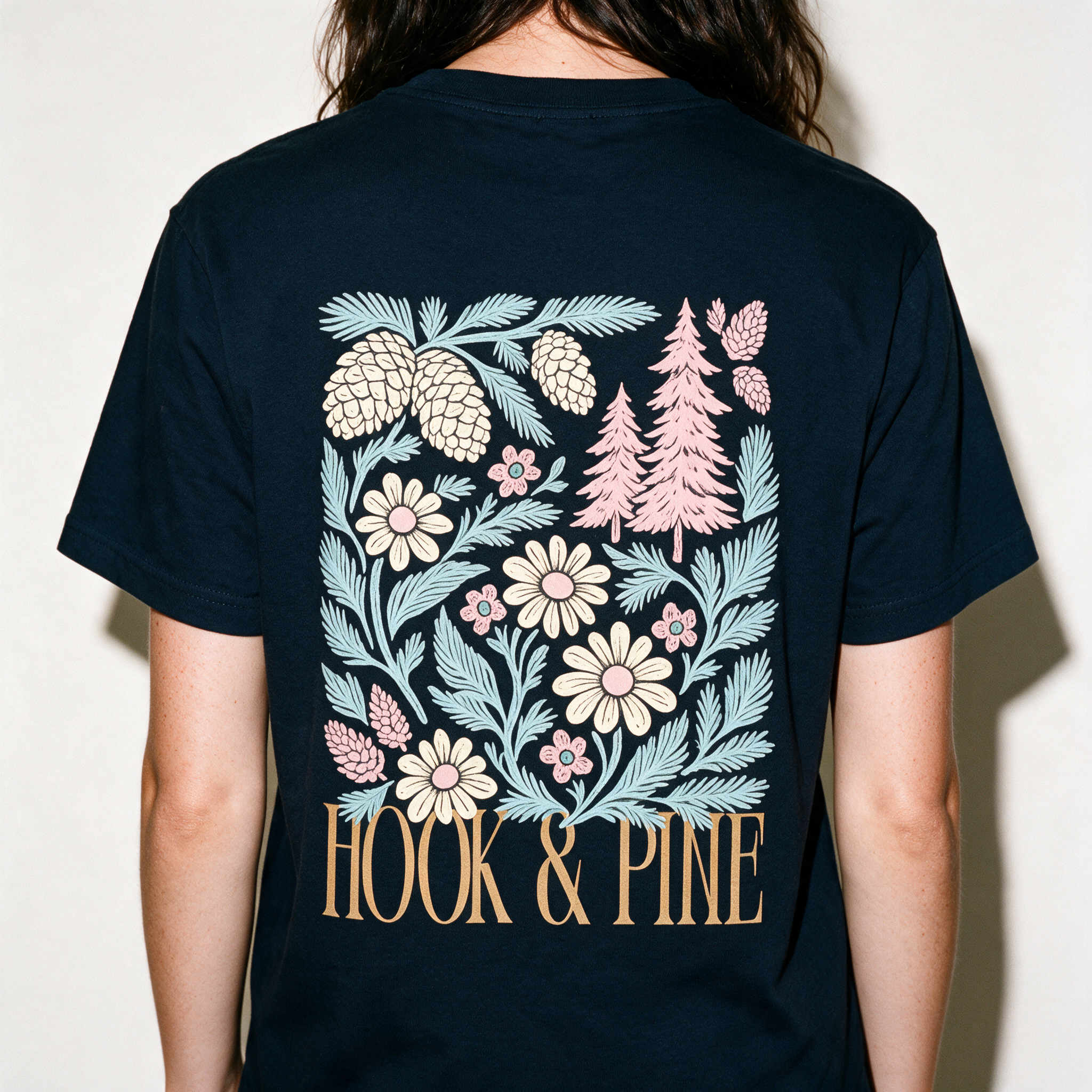 Floral Tee - Royal Blue - back graphic detail