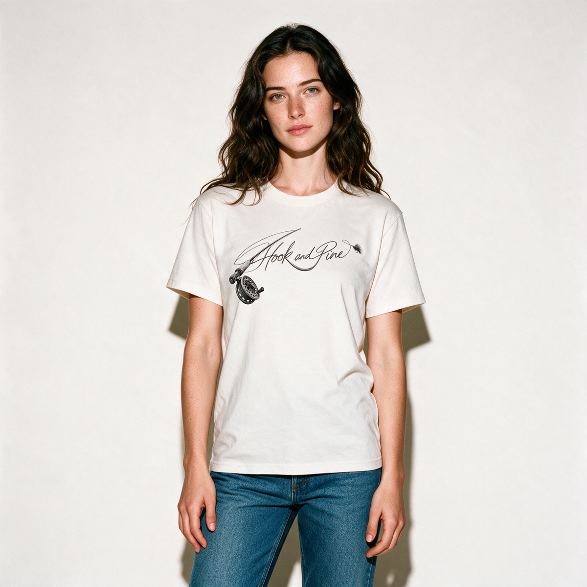Fly Fishing Logo Tee - White - front