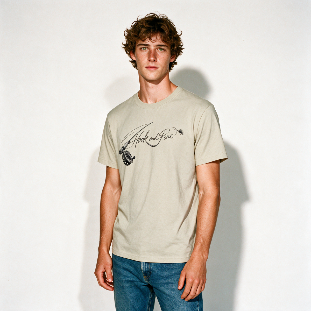 Fly Fishing Logo Tee - Khaki - front
