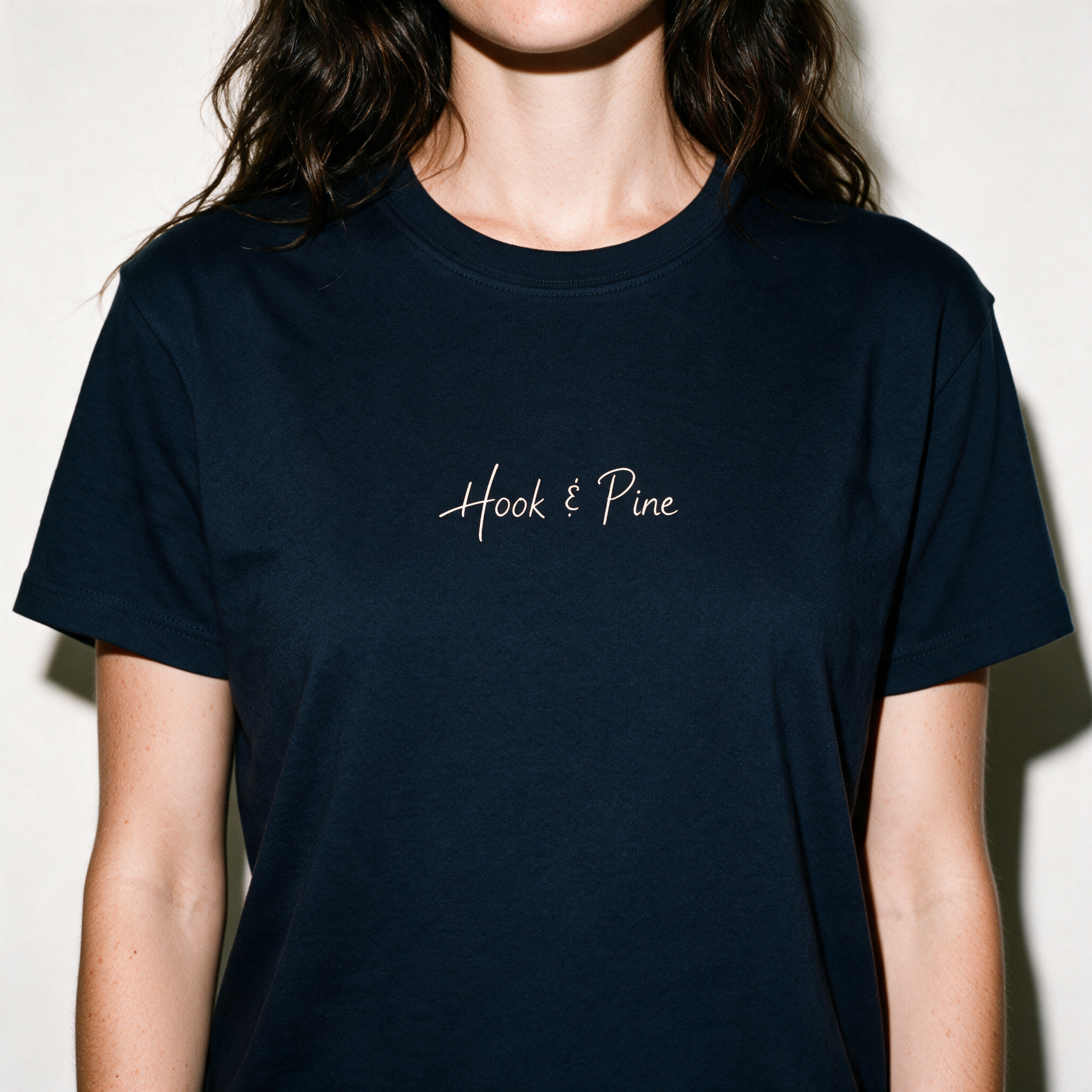 Lightweight Cotton Classic Fit T-Shirt - Navy Blue - chest graphic detail